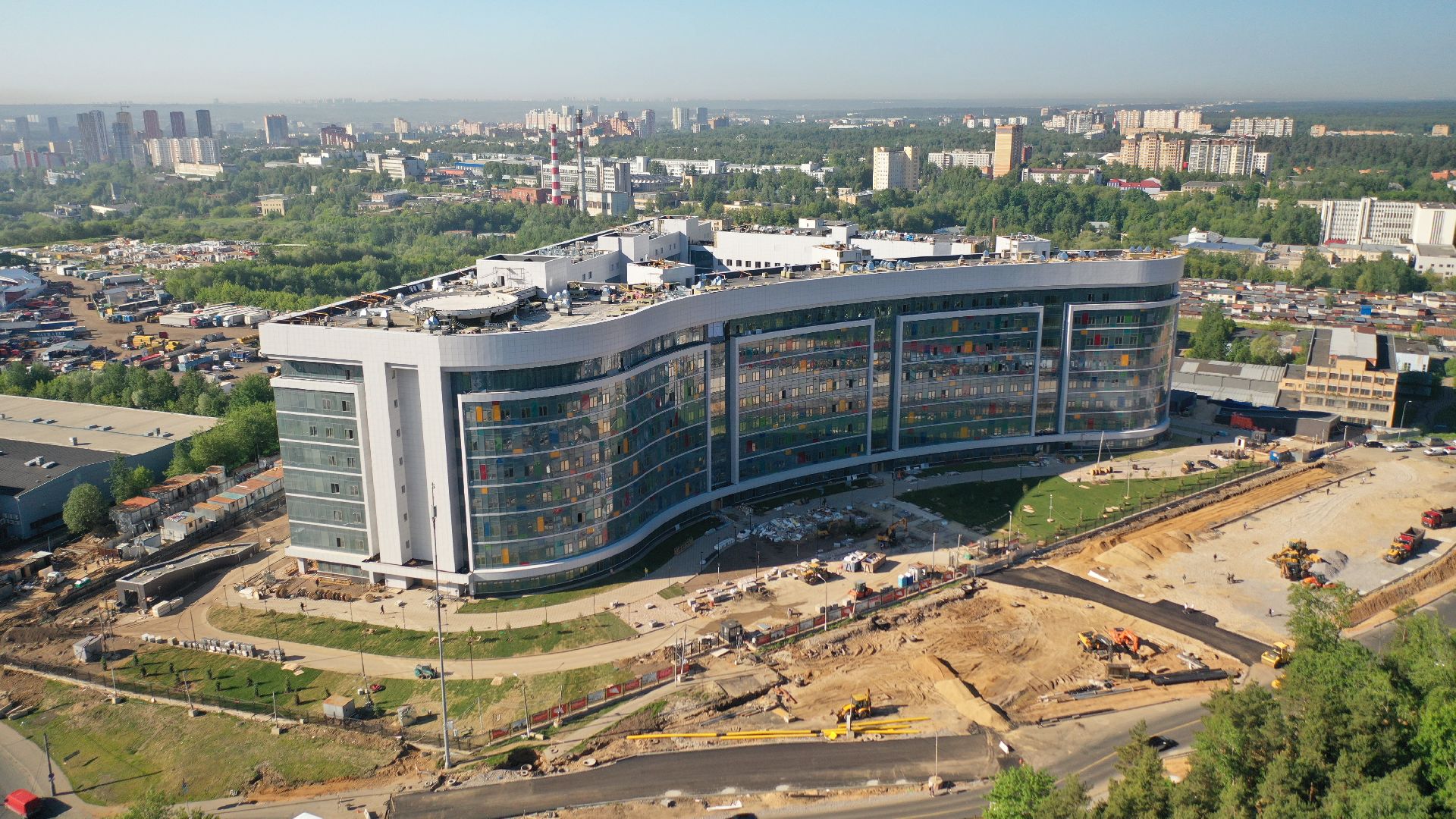 видео с коптера, больница, красногорск,