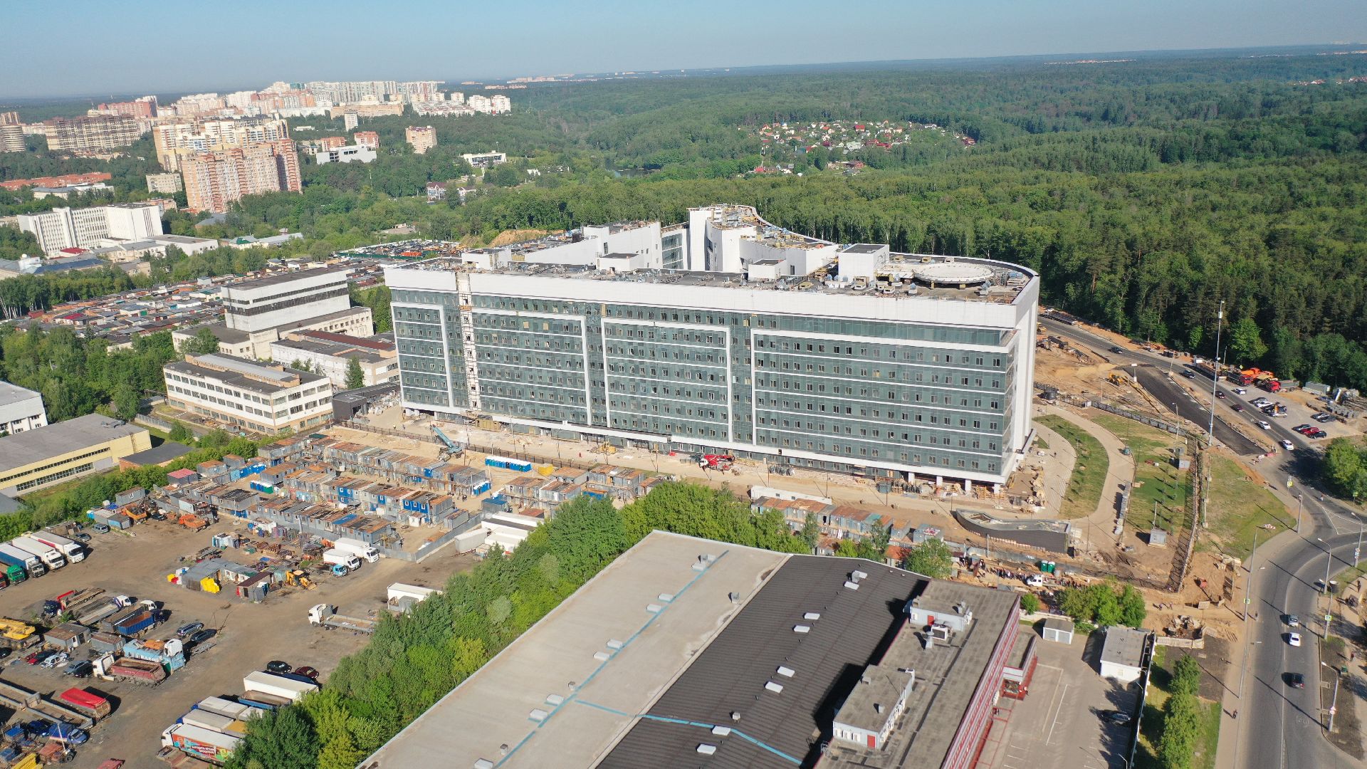 видео с коптера, больница, красногорск,