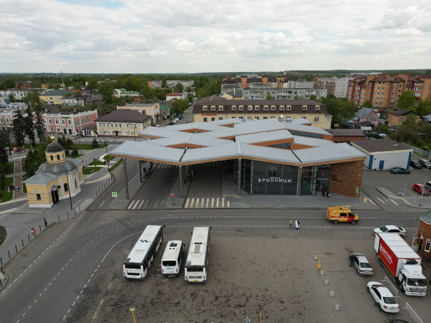 видео с коптера, бронницы, автовокзал,