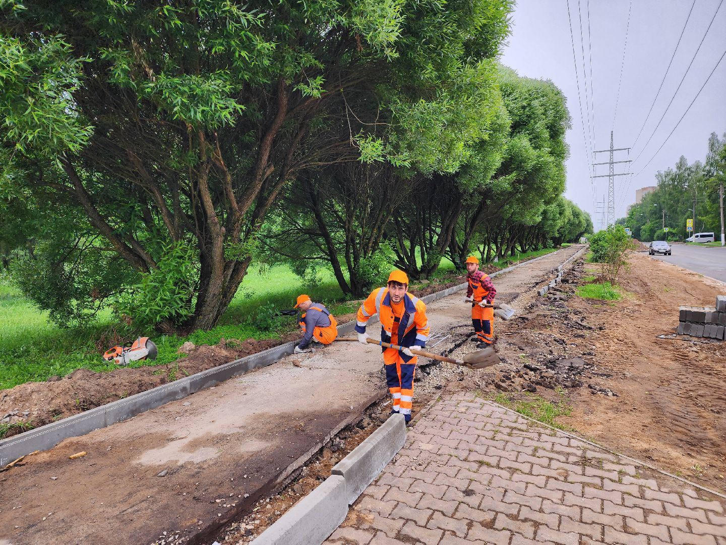 красноармейск, г.о. пушкинский, капремонт дороги, новый тротуар,