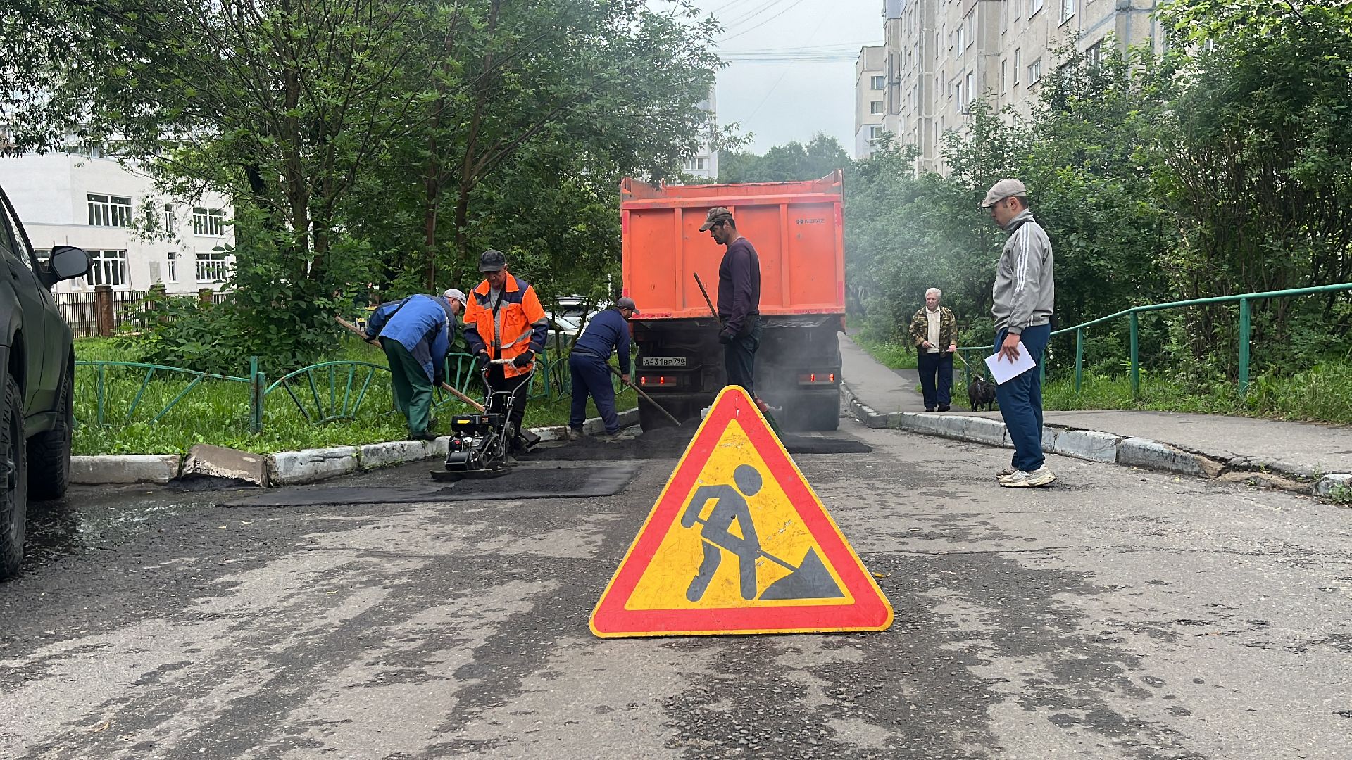 ямочный ремонт, дорога, ремонт дорог, балашиха, микрорайон новый свет,