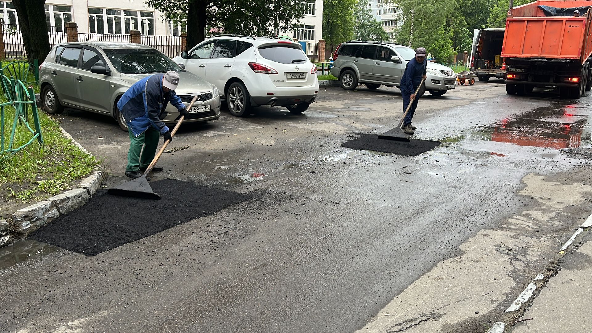 ямочный ремонт, дорога, ремонт дорог, балашиха, микрорайон новый свет,