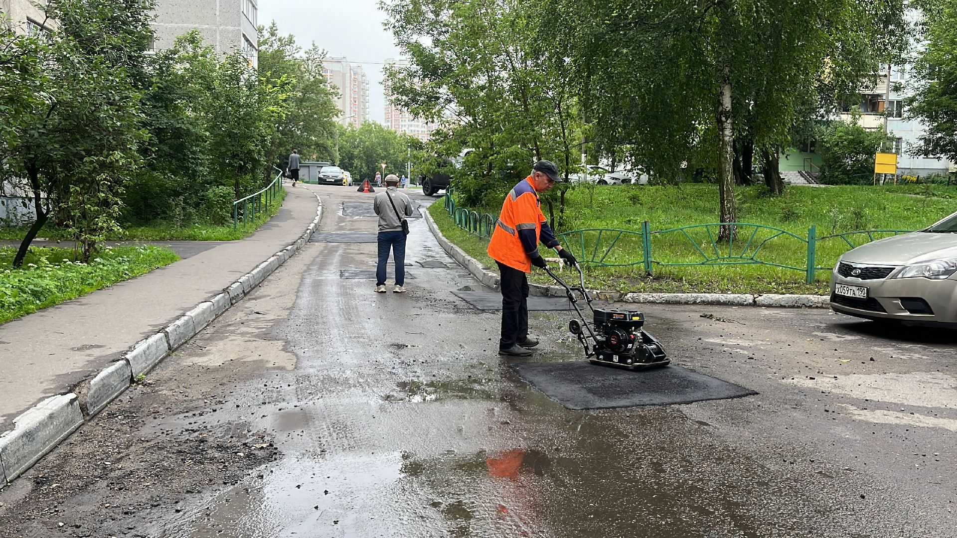 ямочный ремонт, дорога, ремонт дорог, балашиха, микрорайон новый свет,