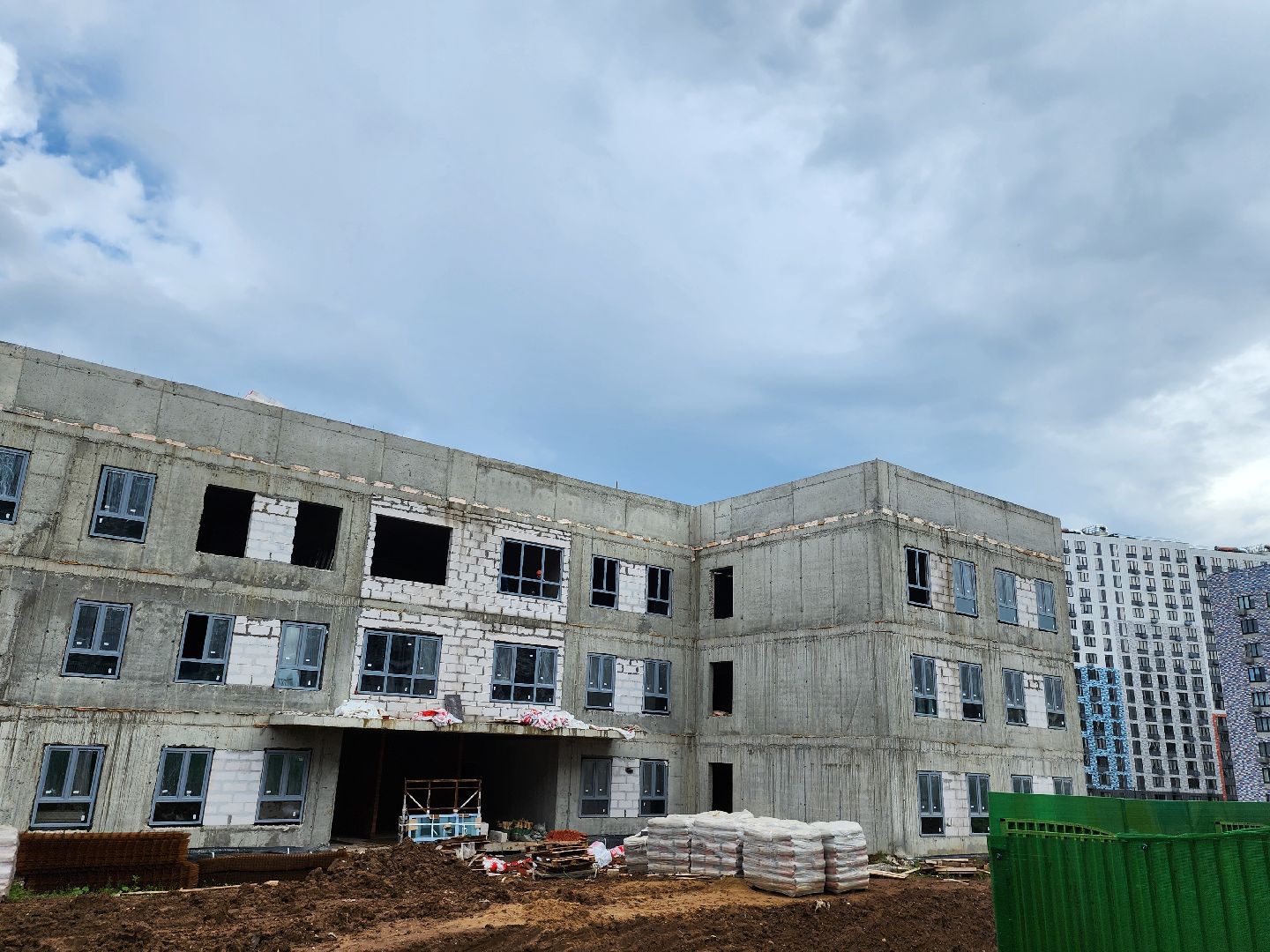 строительство сада, купелинка девелопмент, эко видное 2, сапроново, ленинский округ, детский сад,