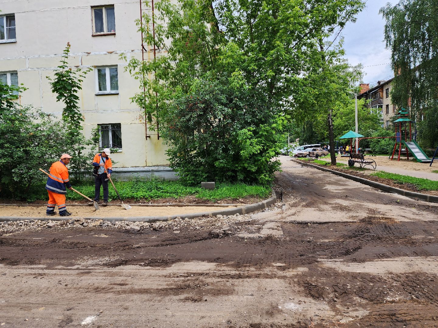 раменское, благоустройство 2023, комплексное благоустройство дворов на улице Коминтерна,