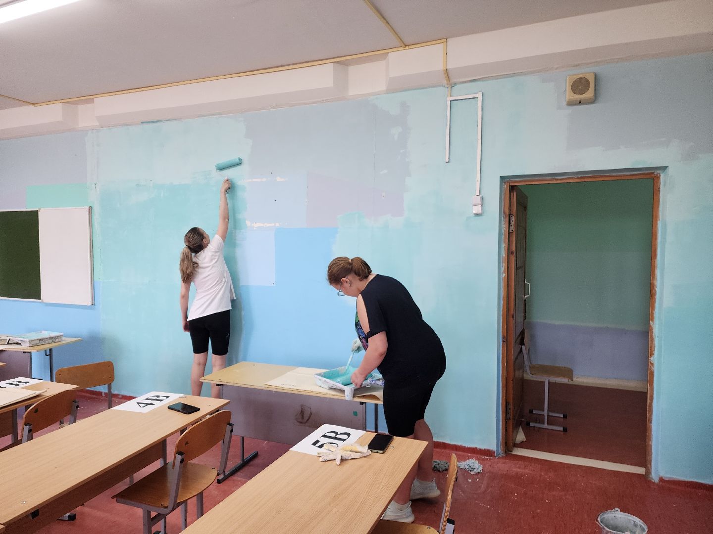 красноармейск, г.о. пушкинский, трудовые бригады, ремонт в школе,