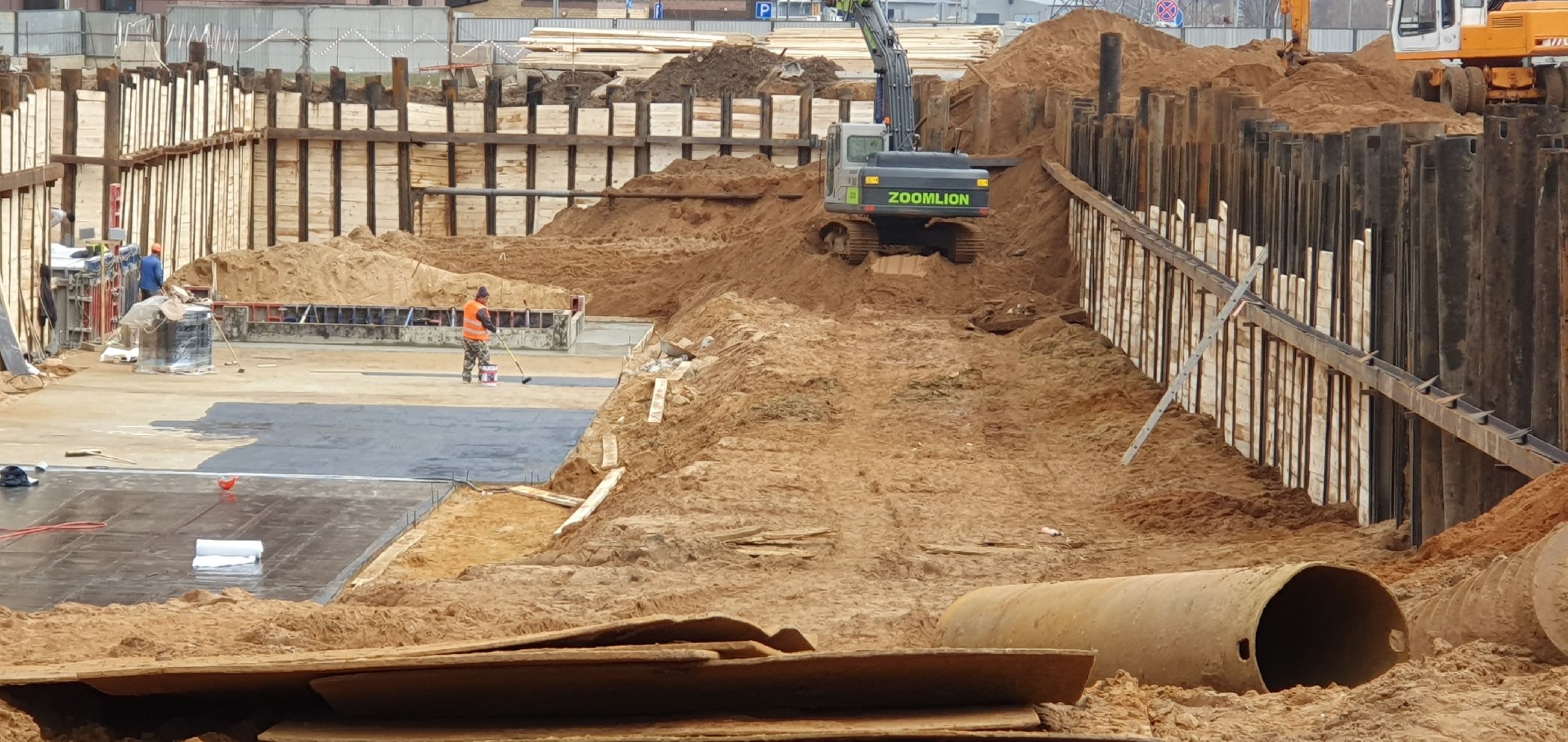 Строительство, поликлиника, Котельники, Подмосковье, нулевой цикл