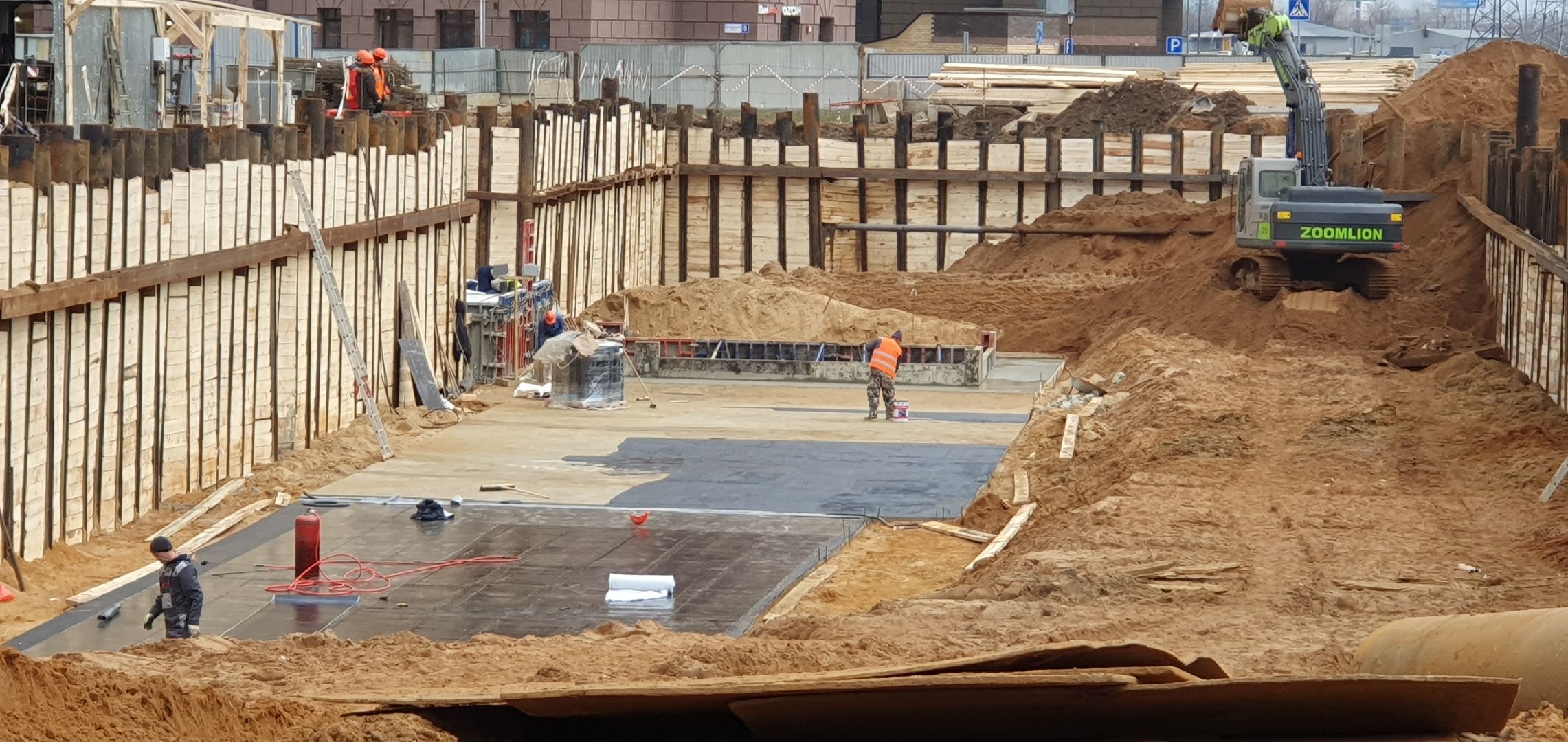 Строительство, поликлиника, Котельники, Подмосковье, нулевой цикл