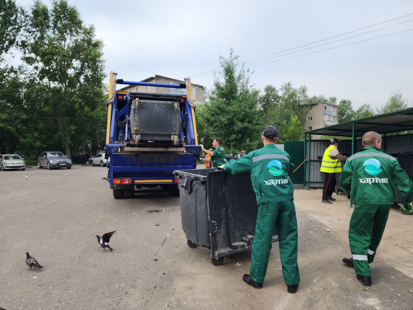 контейнерная площадка, вывоз мусора, уборка мусора, Старая Купавна, Богородский городской округ,