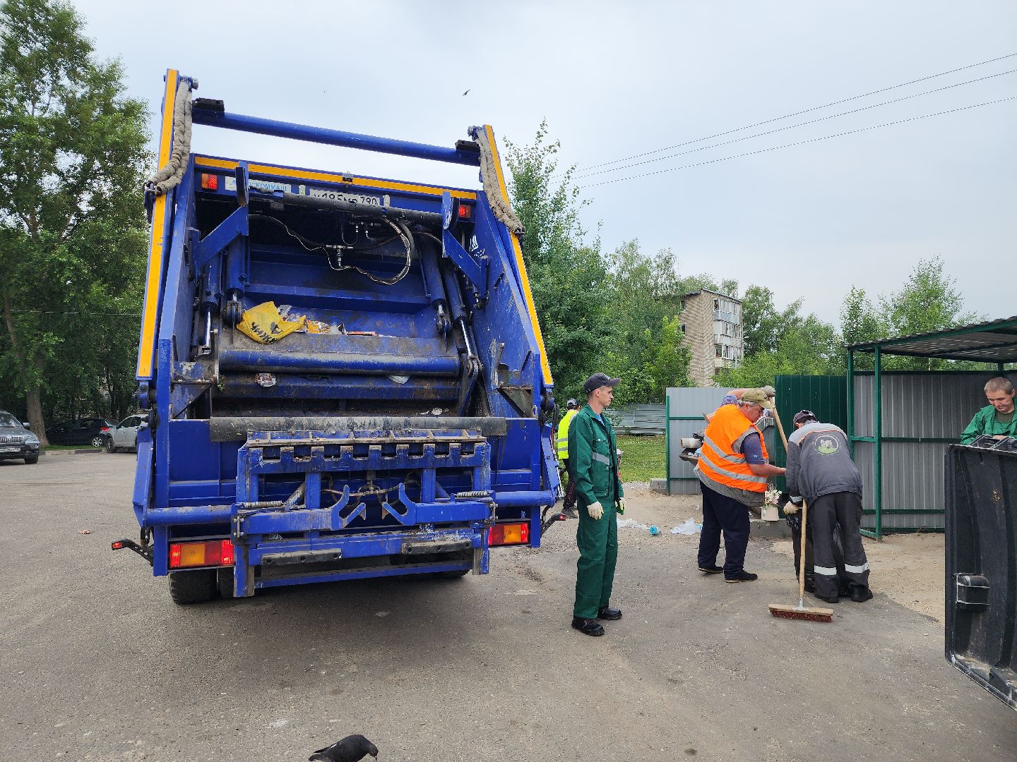 контейнерная площадка, вывоз мусора, уборка мусора, Старая Купавна, Богородский городской округ,