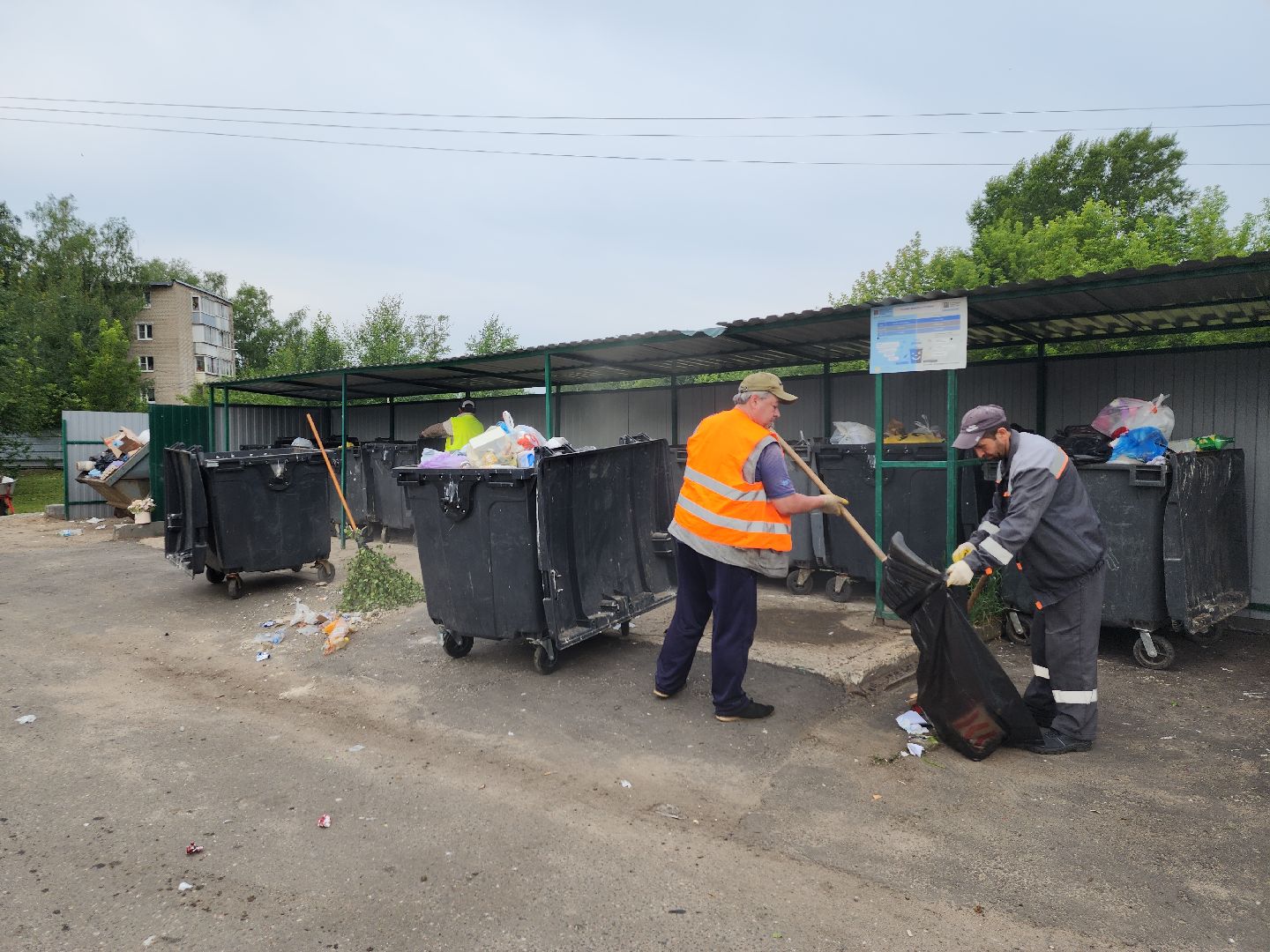 контейнерная площадка, вывоз мусора, уборка мусора, Старая Купавна, Богородский городской округ,