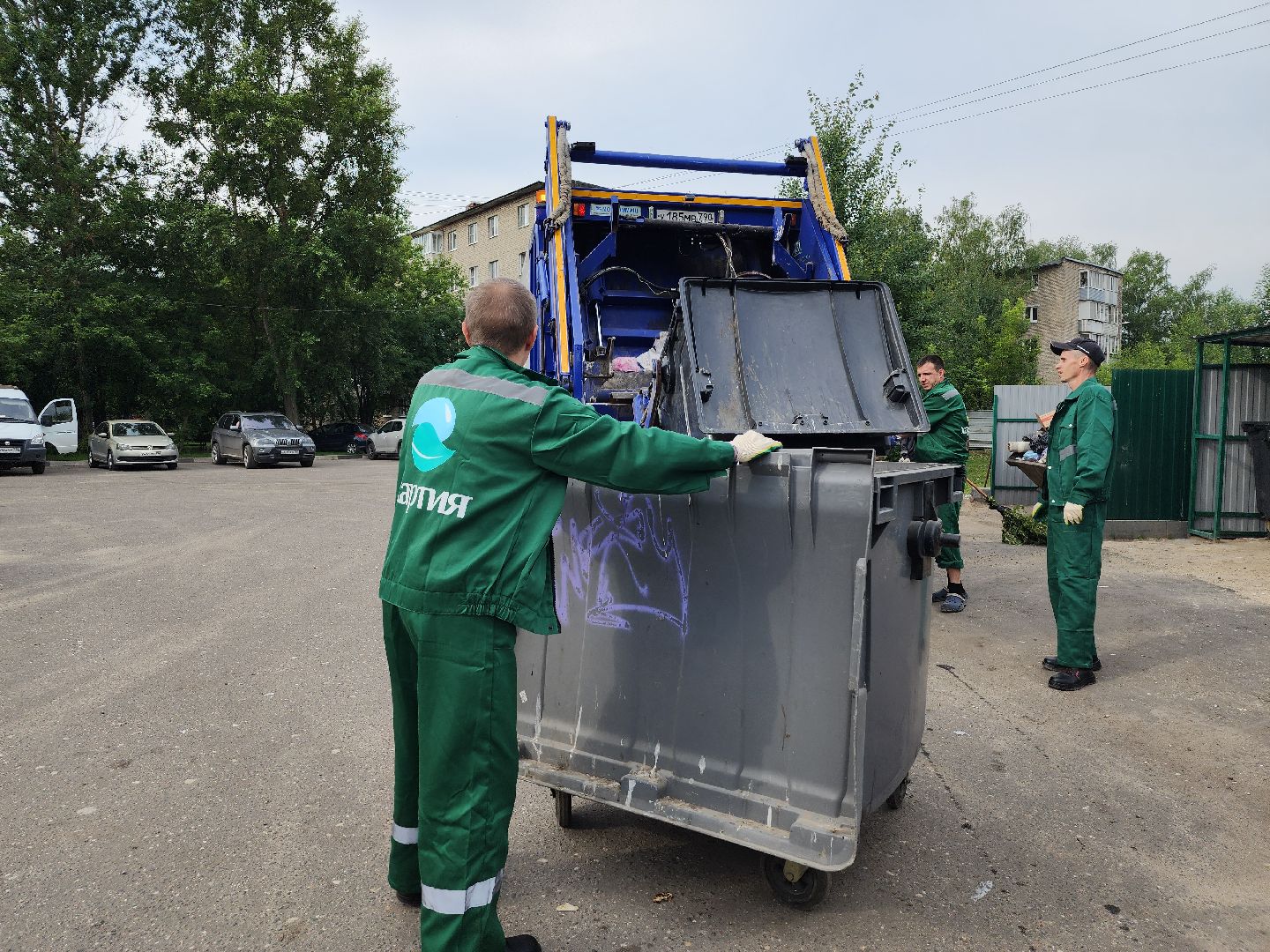 контейнерная площадка, вывоз мусора, уборка мусора, Старая Купавна, Богородский городской округ,