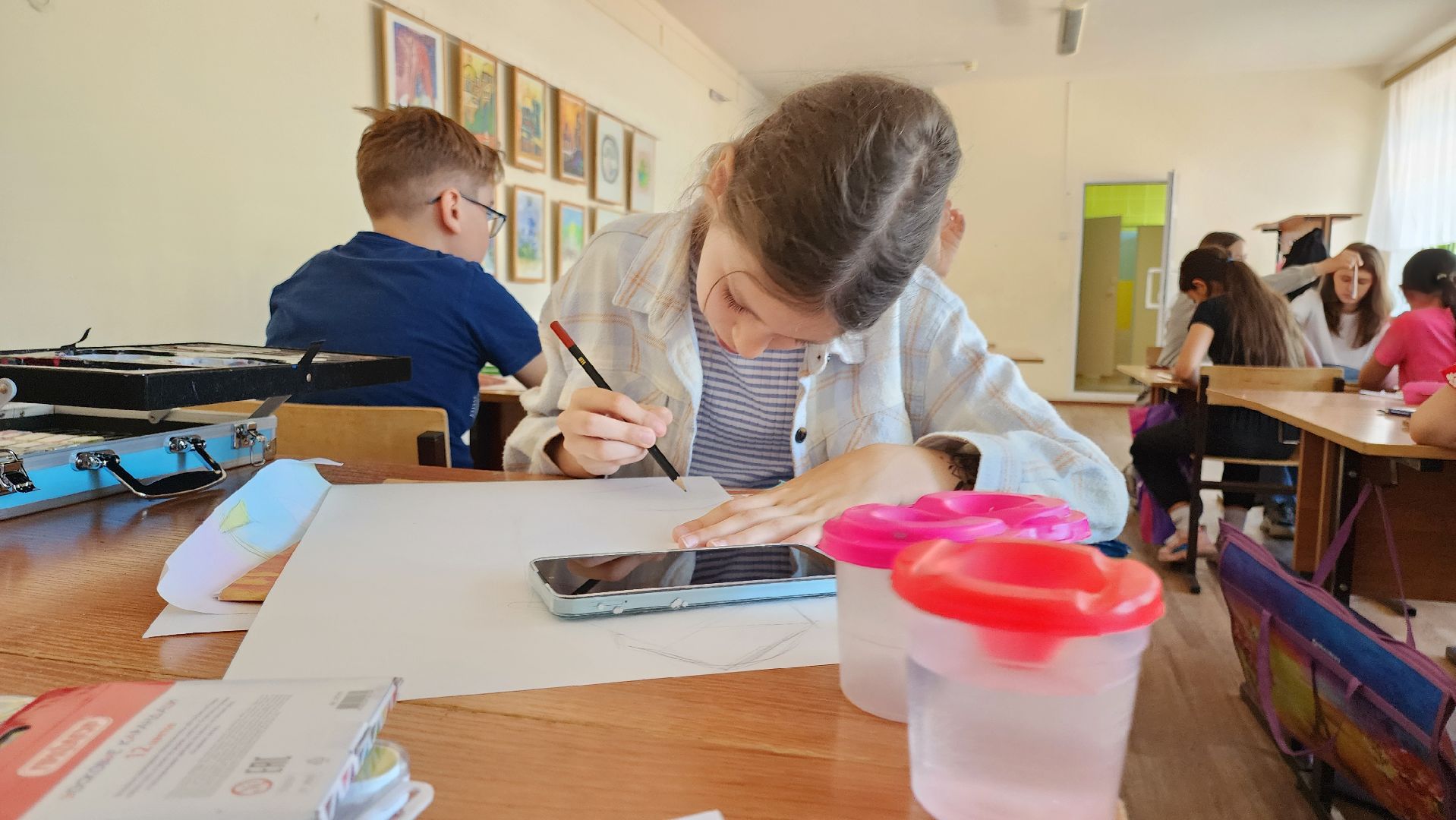 кашира, школа 1, детский лагерь, школьный лагерь, акварельки, рисование, изобразительное искусство, история искусства,