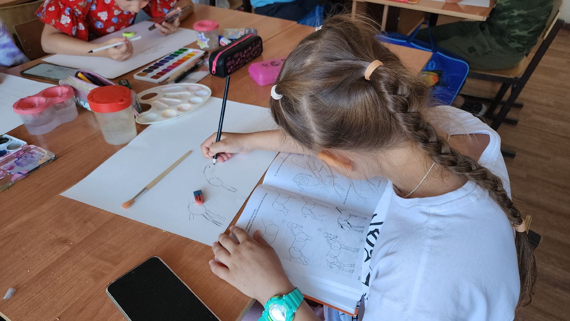 кашира, школа 1, детский лагерь, школьный лагерь, акварельки, рисование, изобразительное искусство, история искусства,