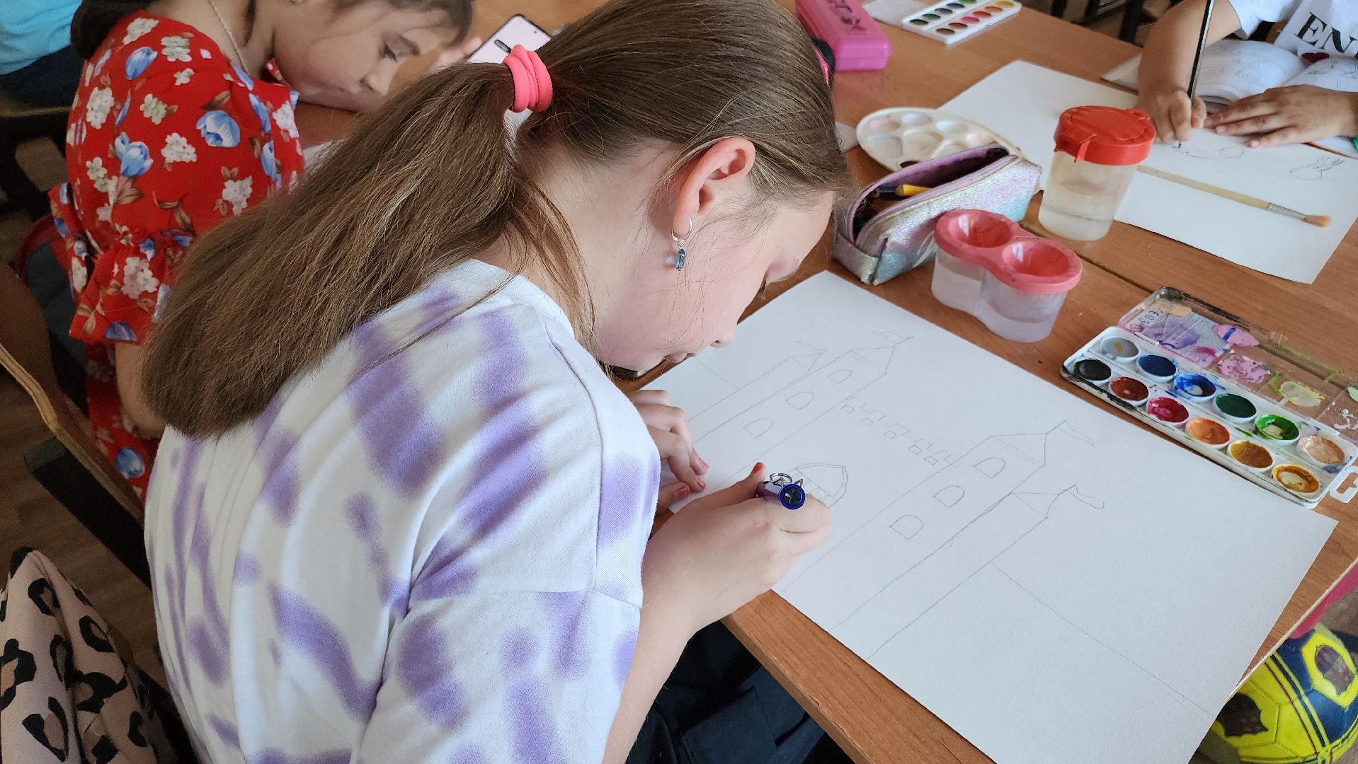 кашира, школа 1, детский лагерь, школьный лагерь, акварельки, рисование, изобразительное искусство, история искусства,