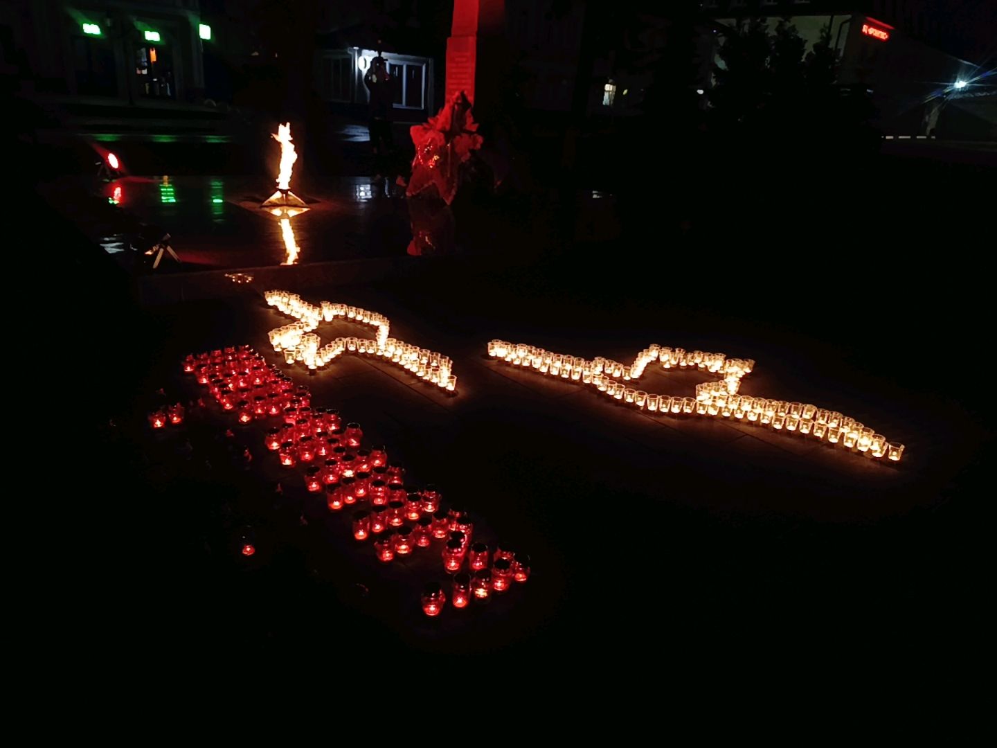 Бронницы, Свеча памяти, Огненная картина, Площадь Тимофеева, Акция памяти,