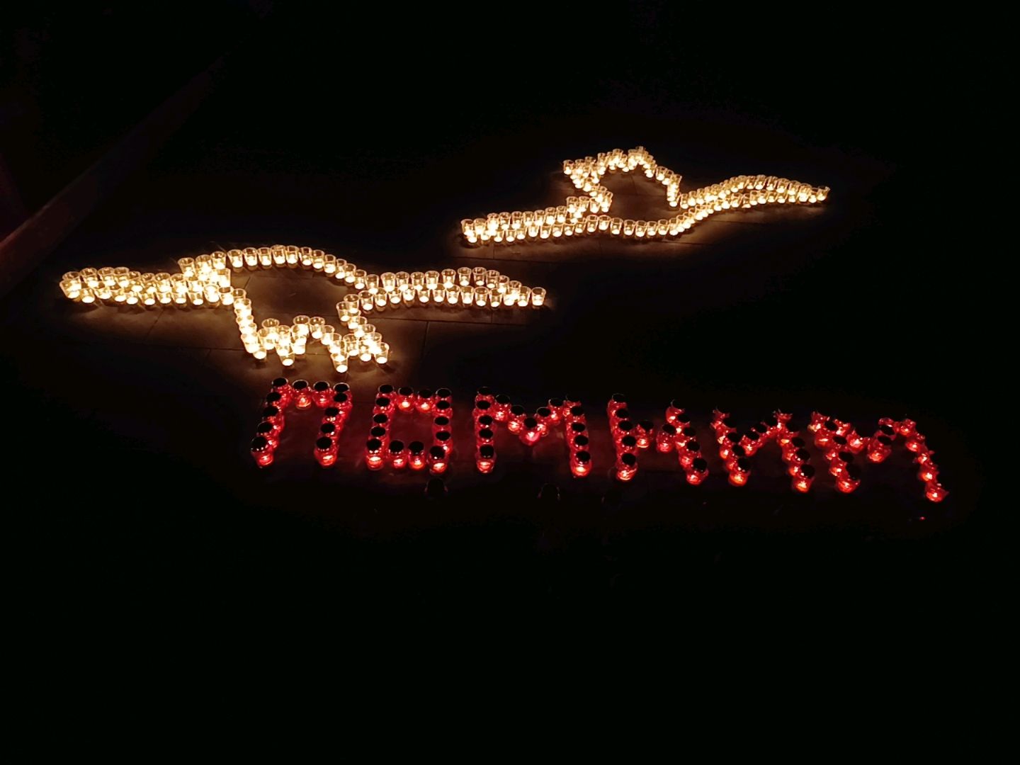 Бронницы, Свеча памяти, Огненная картина, Площадь Тимофеева, Акция памяти,