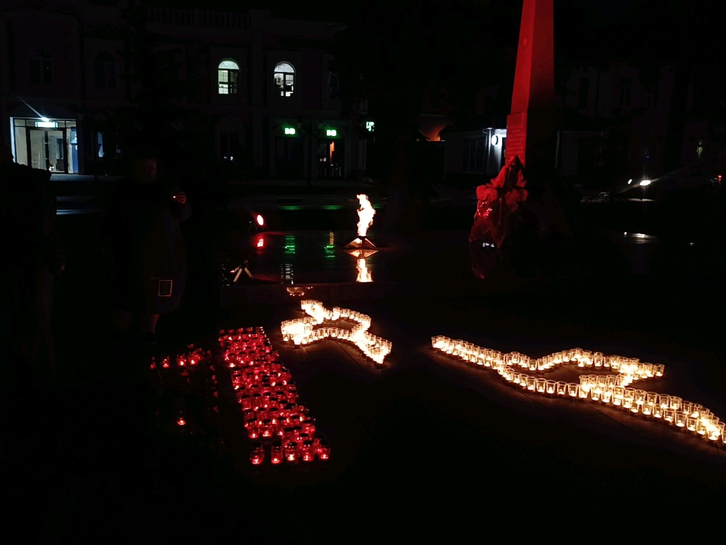 Бронницы, Свеча памяти, Огненная картина, Площадь Тимофеева, Акция памяти,