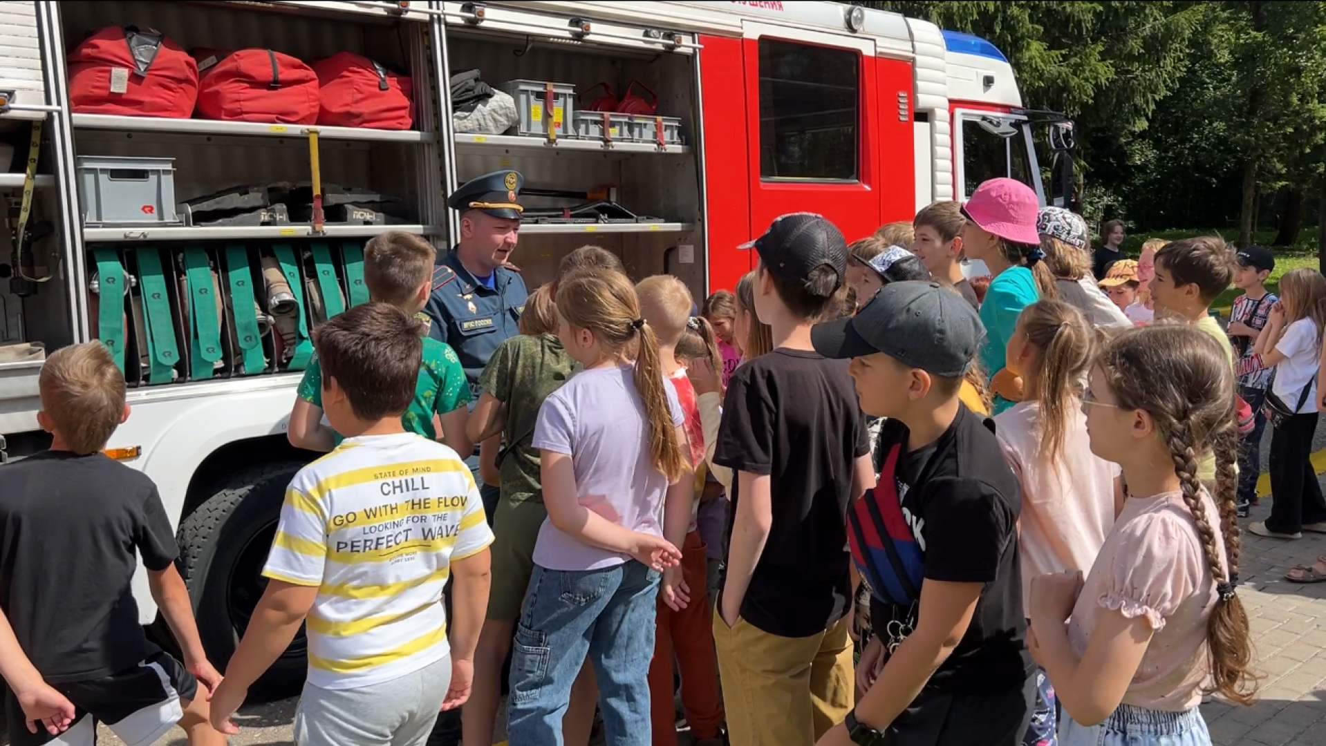 химки, пожарные, школьный лагерь, пожарная безопасность,профилактика пожаров,