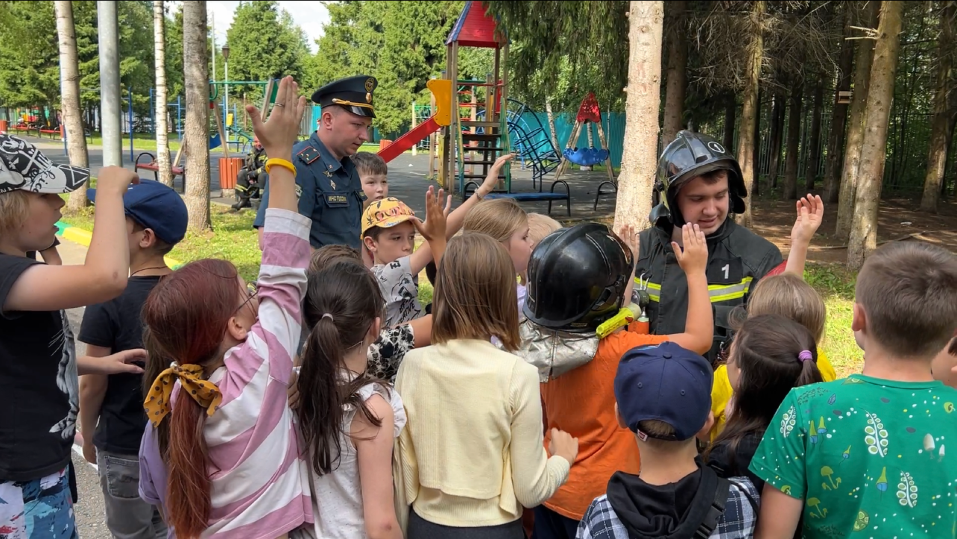 химки, пожарные, школьный лагерь, пожарная безопасность,профилактика пожаров,