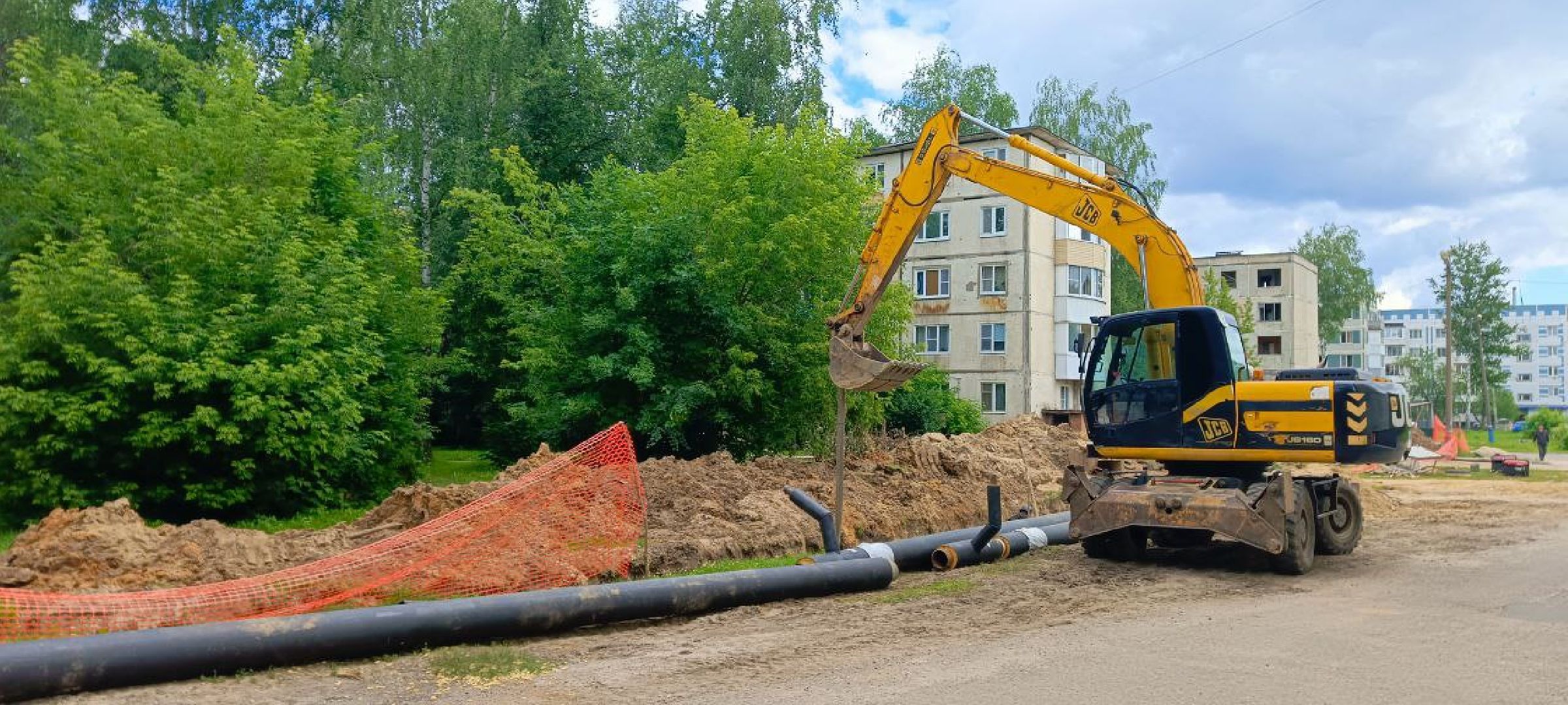 Талдом, Запрудня, Ремонт теплосетей,