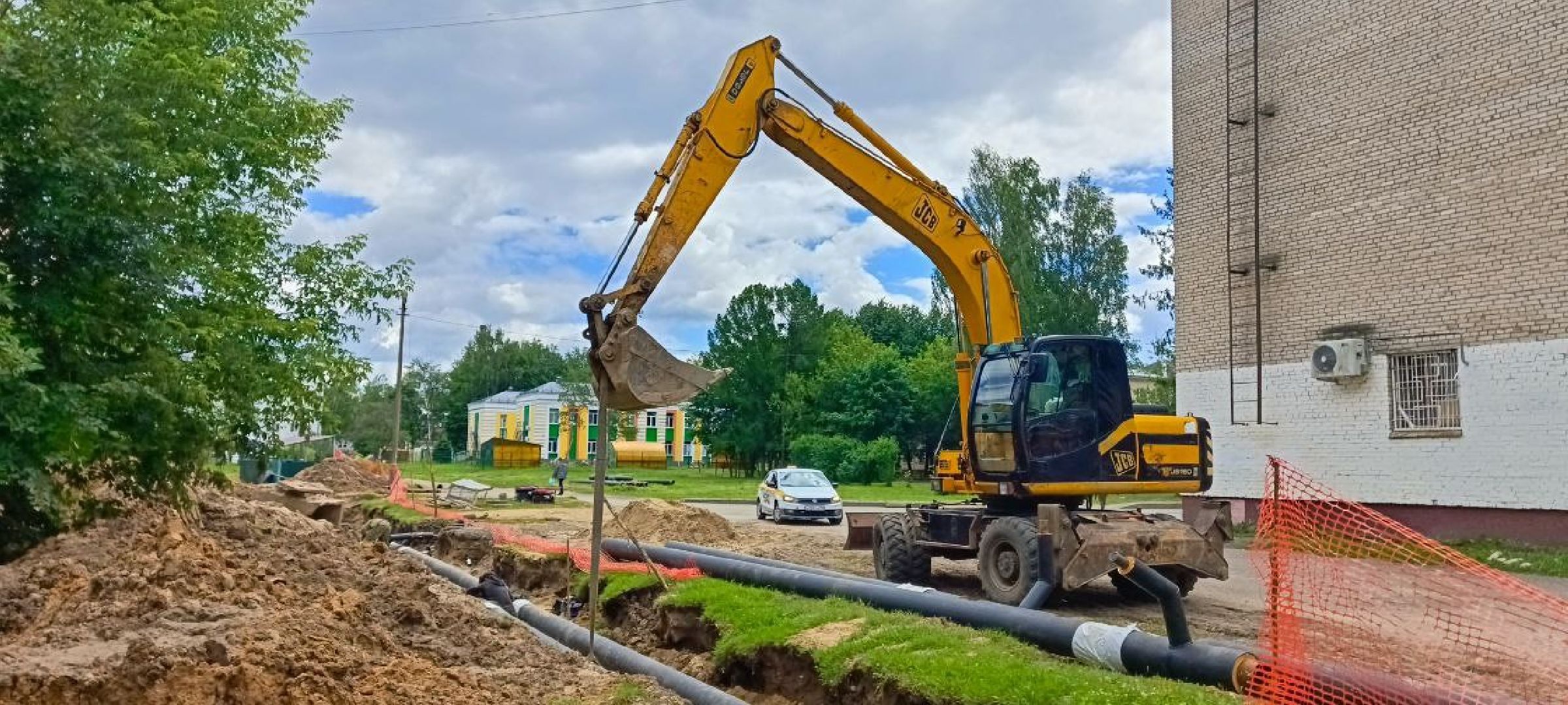 Талдом, Запрудня, Ремонт теплосетей,