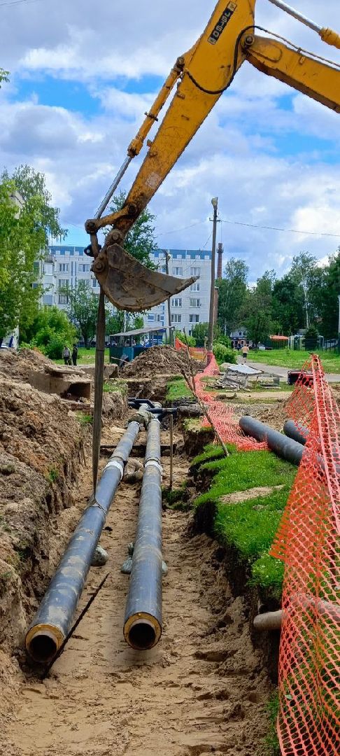 Талдом, Запрудня, Ремонт теплосетей,