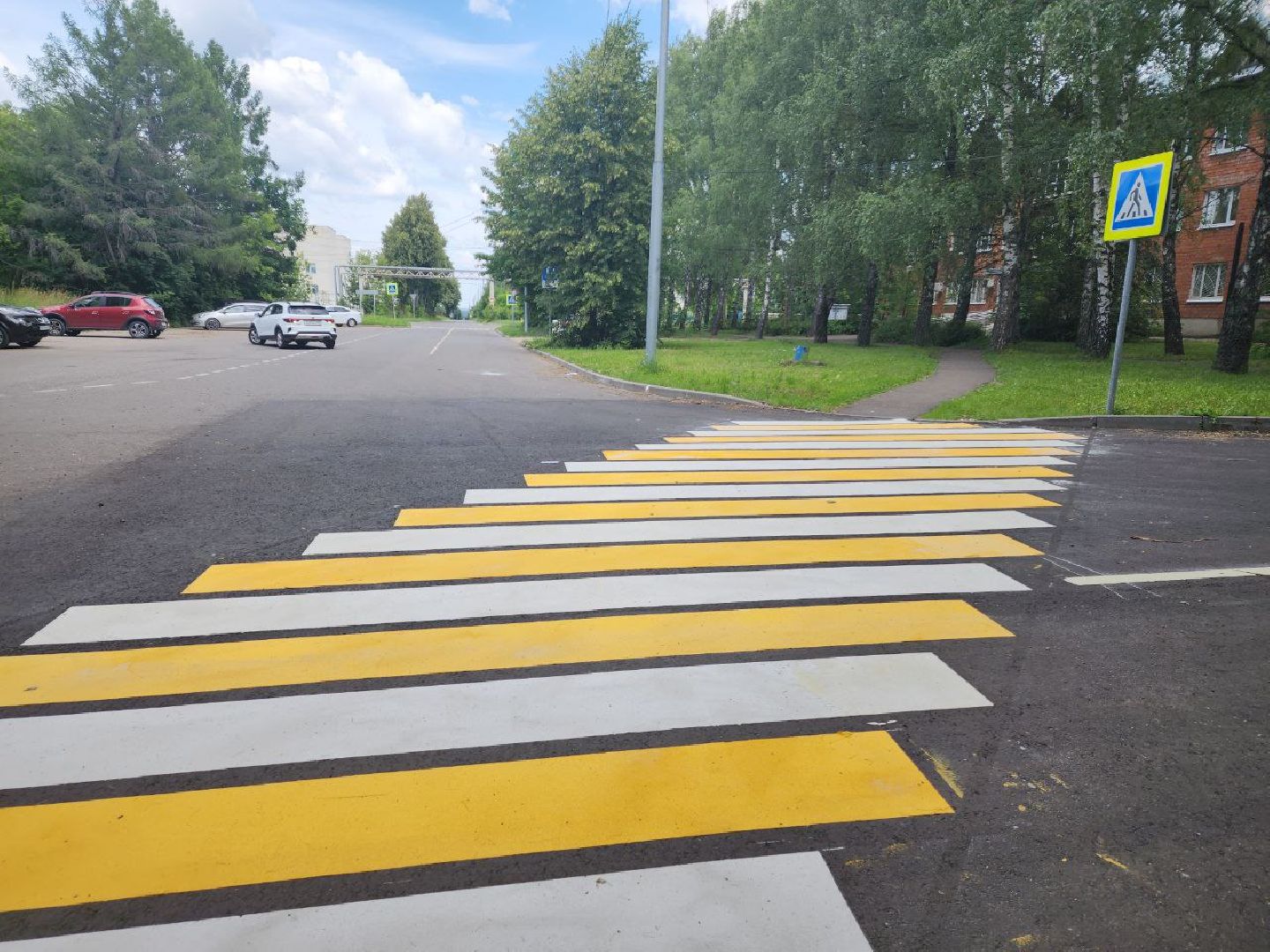 пущино, серпухов, дороги, пешеходная разметка, пешеходные переходы,