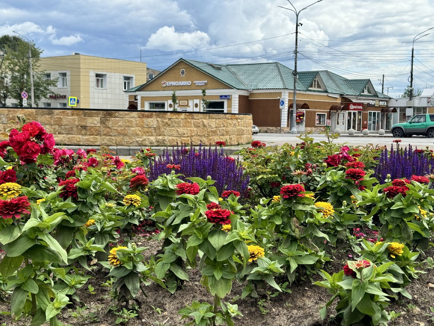 шаховская, клумбы, коммунальная служба, цветы,