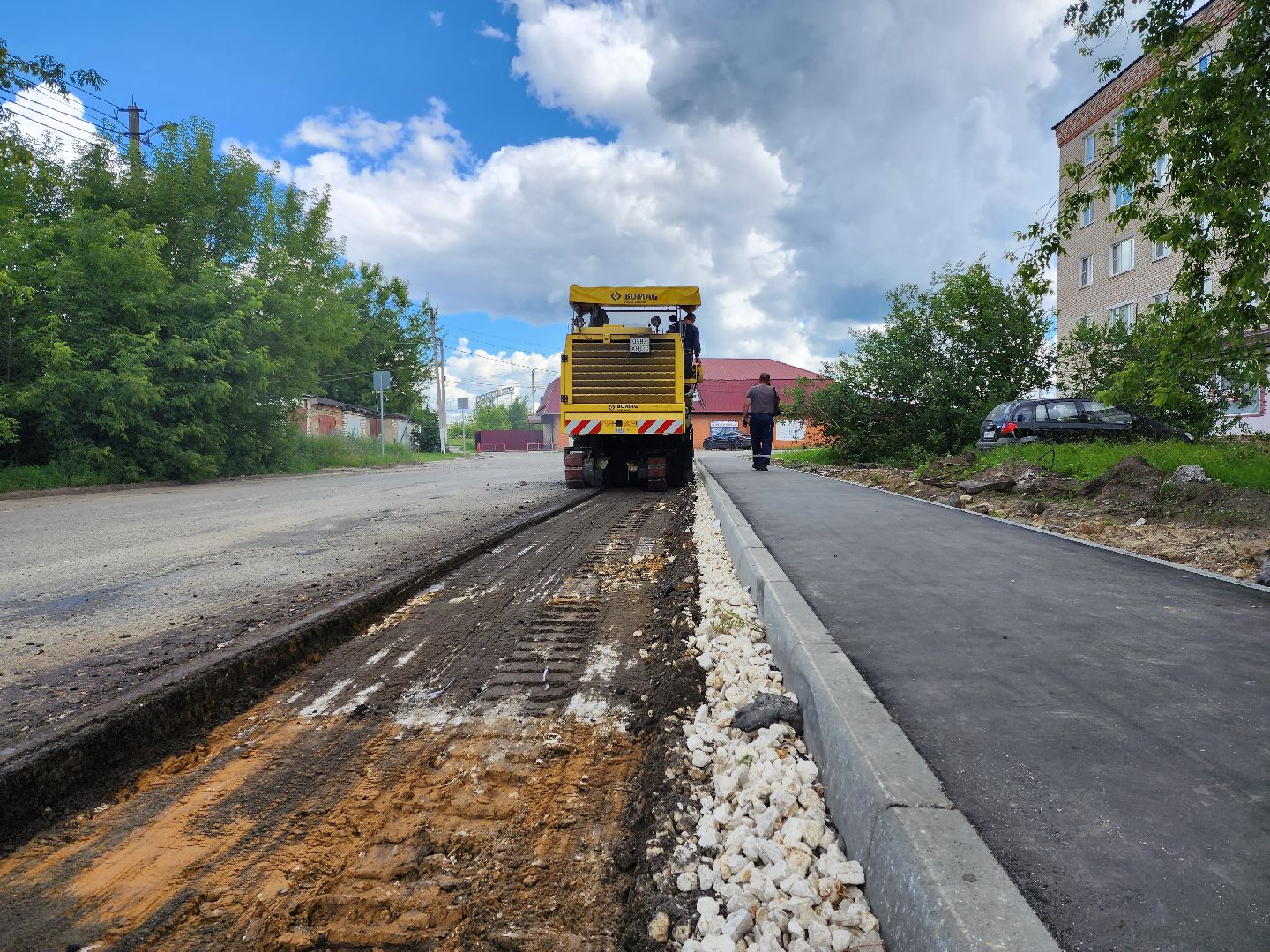 раменское, дороги, ремонт дороги в поселке Комбината стройматериалов-1,
