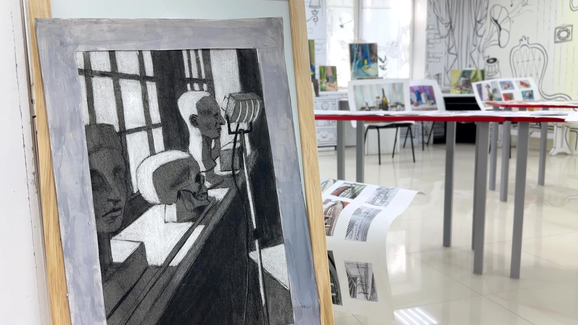 Реутов, библиотека, художник, картины, выставка, акварель, карандаш,