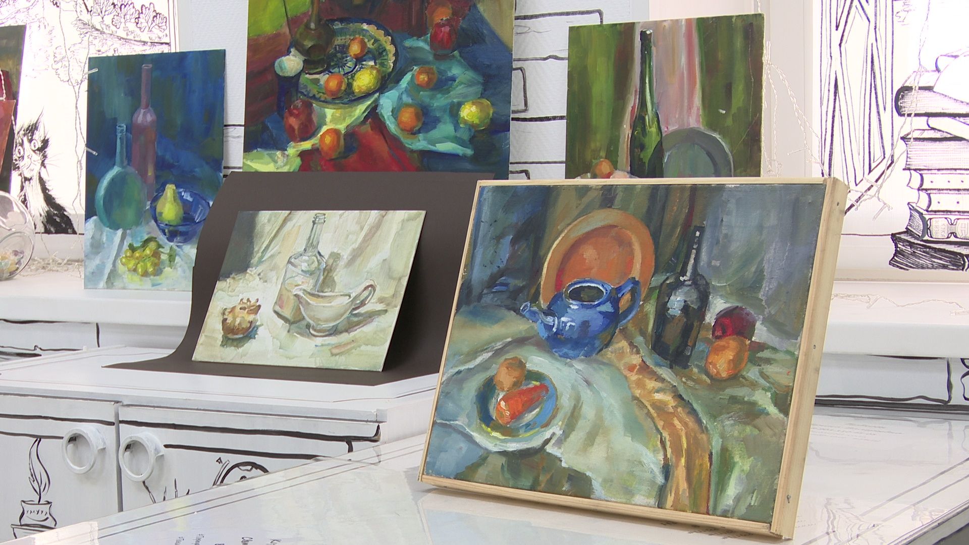 Реутов, библиотека, художник, картины, выставка, акварель, карандаш,