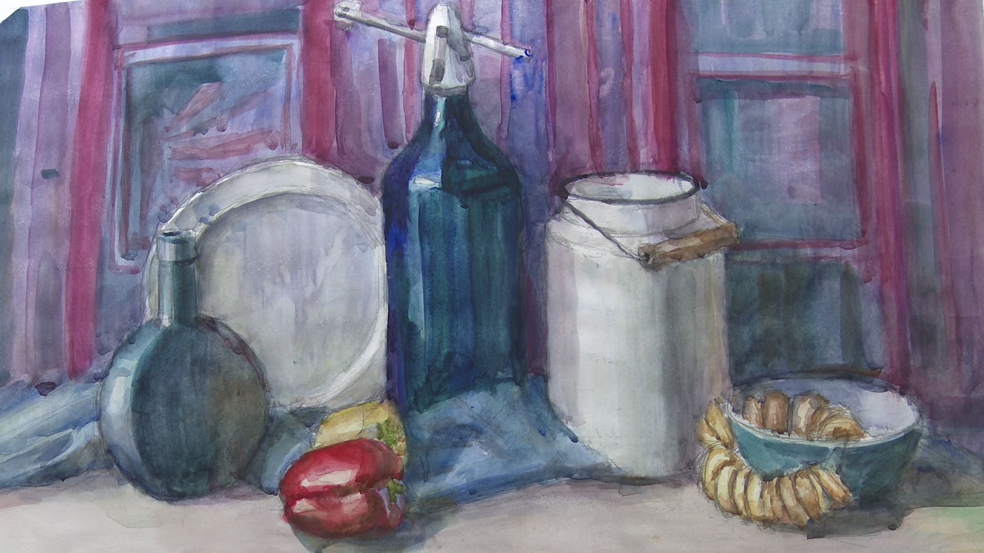 Реутов, библиотека, художник, картины, выставка, акварель, карандаш,