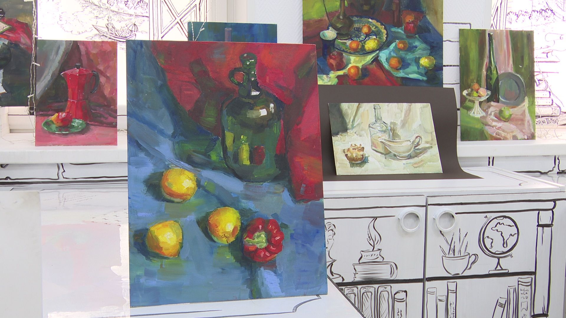 Реутов, библиотека, художник, картины, выставка, акварель, карандаш,