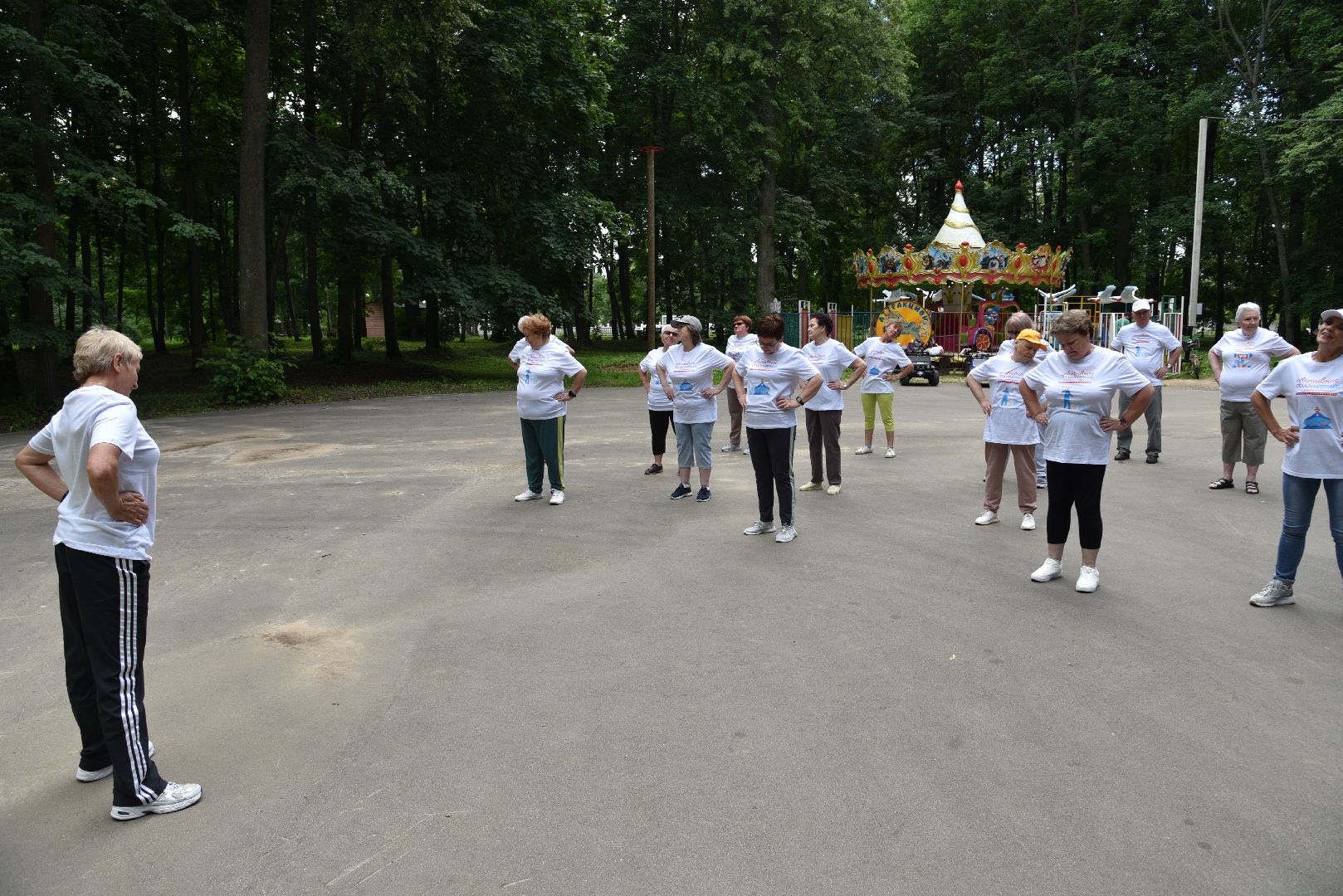 лотошино, лотошинский парк, активное долголетие, зарядка долголетов, парки подмосковья,