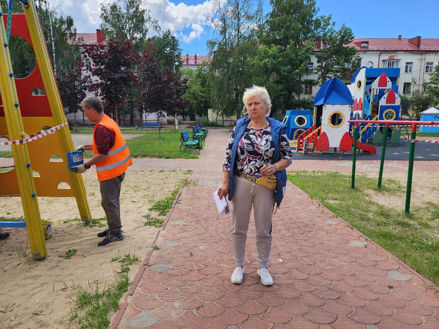 раменское, благоустройство, покраска детских площадок, двор на Михалевича 33-35,