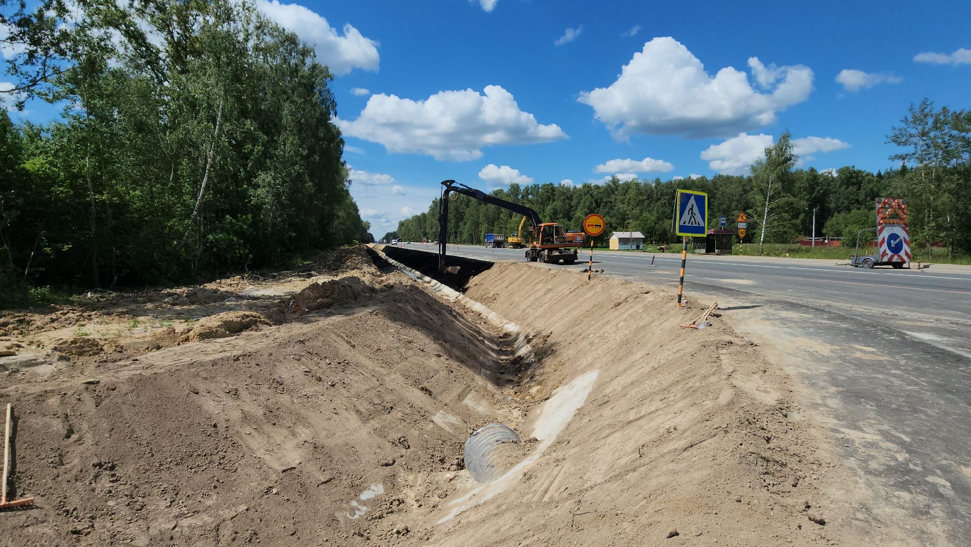 серпухов, трасса А108, строительство дорог, московское большое кольцо, георешетка,