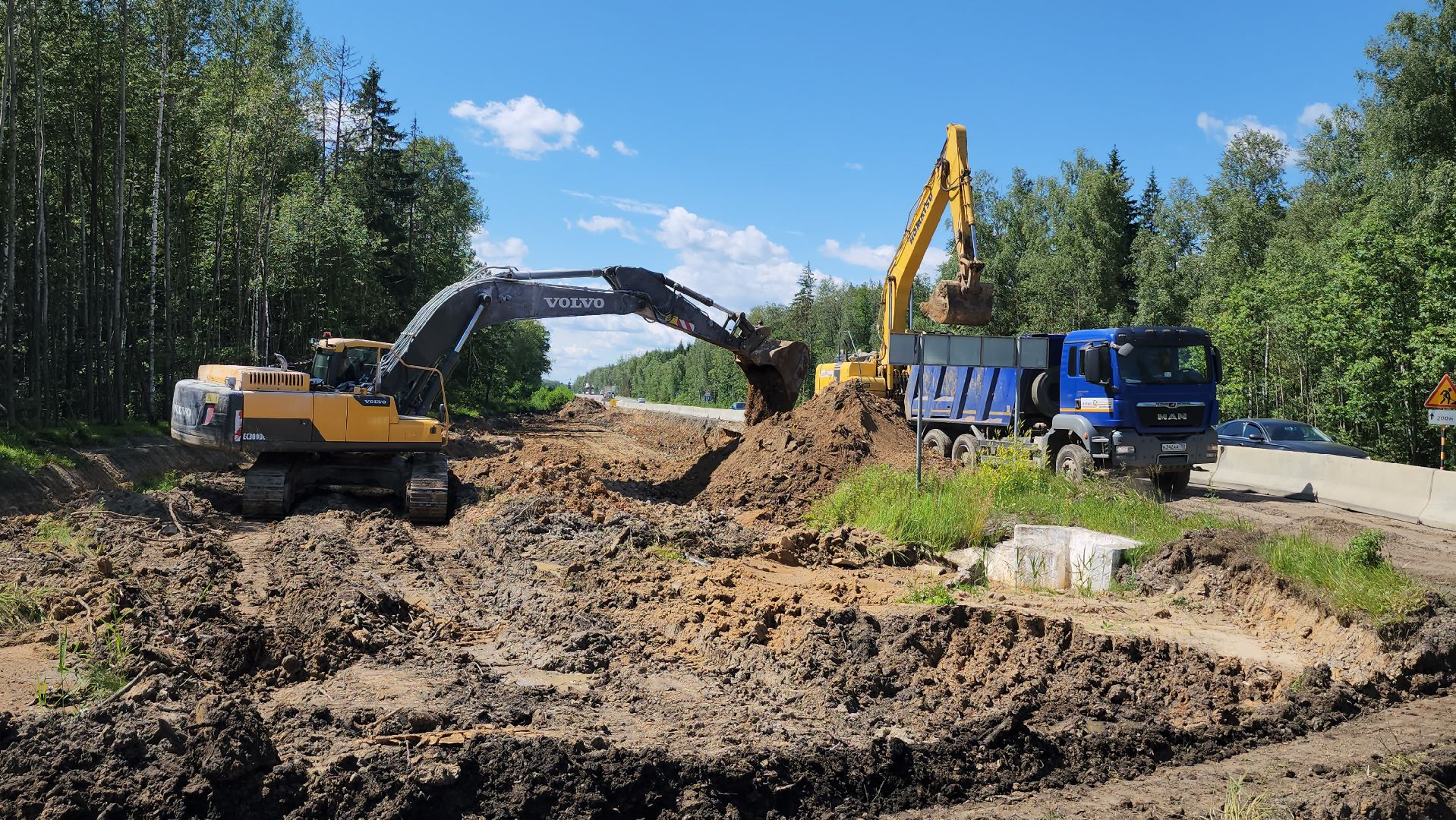 серпухов, поселок оболенск, земляные работы, трасса А108, строительство дорог, МБК,