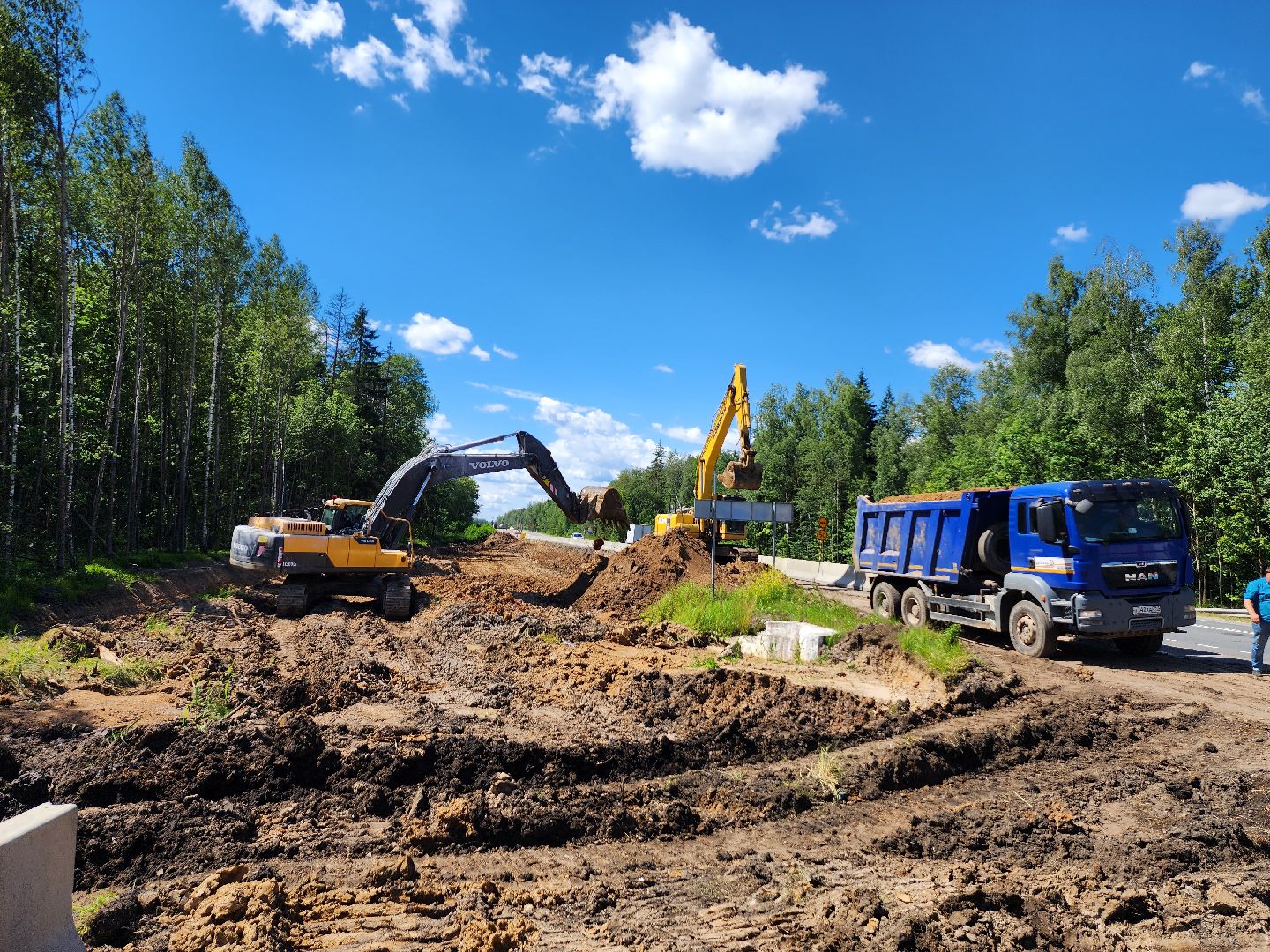 серпухов, поселок оболенск, земляные работы, трасса А108, строительство дорог, МБК,
