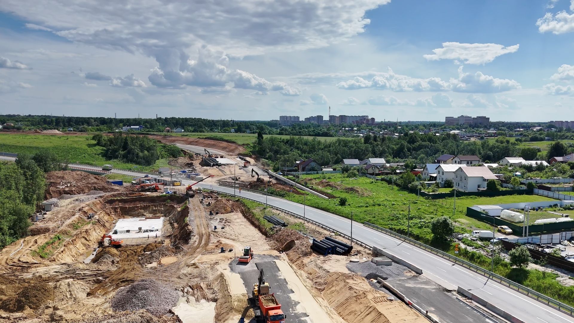 Одинцово, автодор, строительство, малые вязмы, эстакада, мост, цкад,