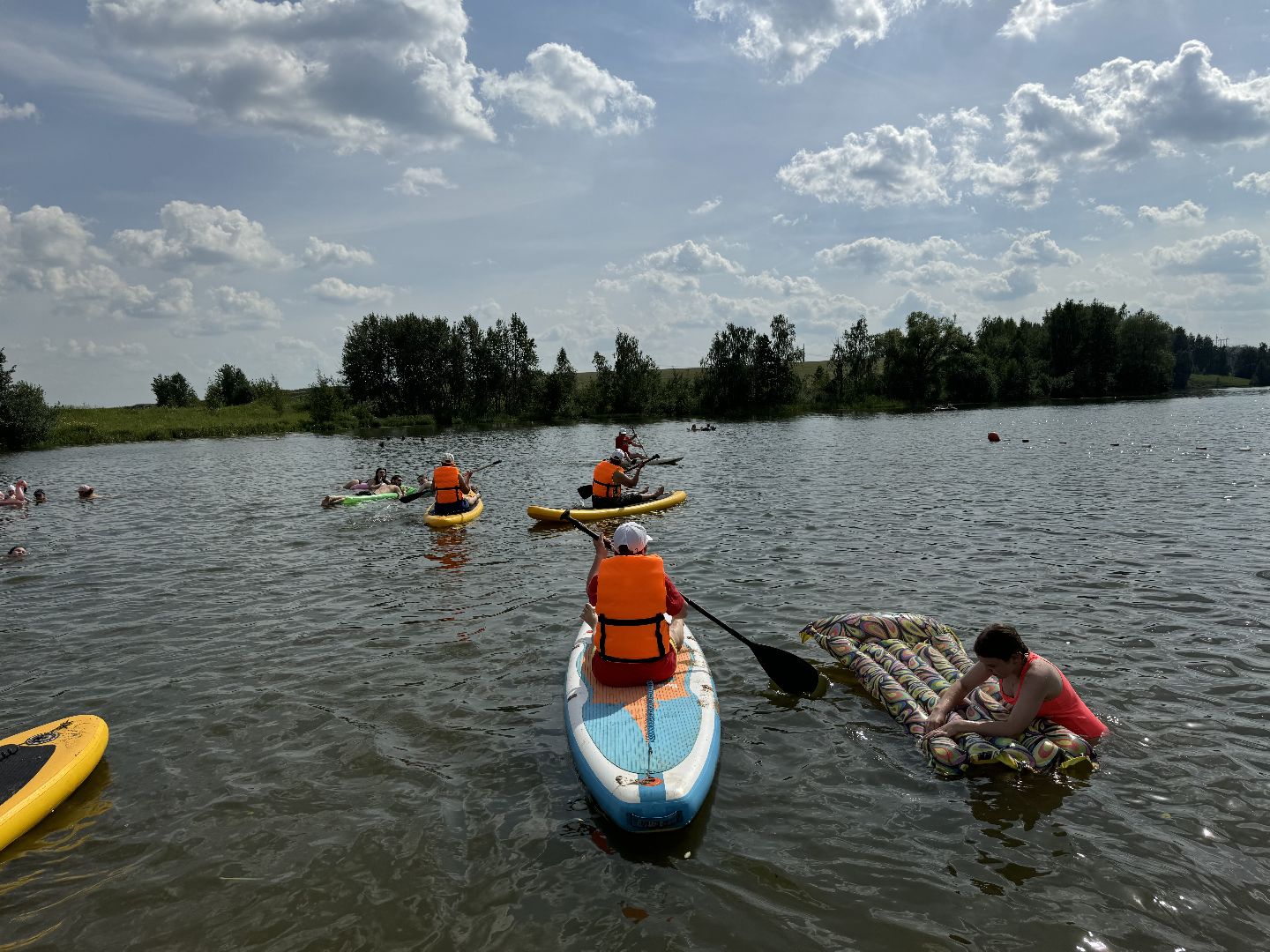 Активное долголетие, сапсерфинг, Сплав по пруду, Мамоновский пруд, Пляж Слобода Парк, Ленинский городской округ,
