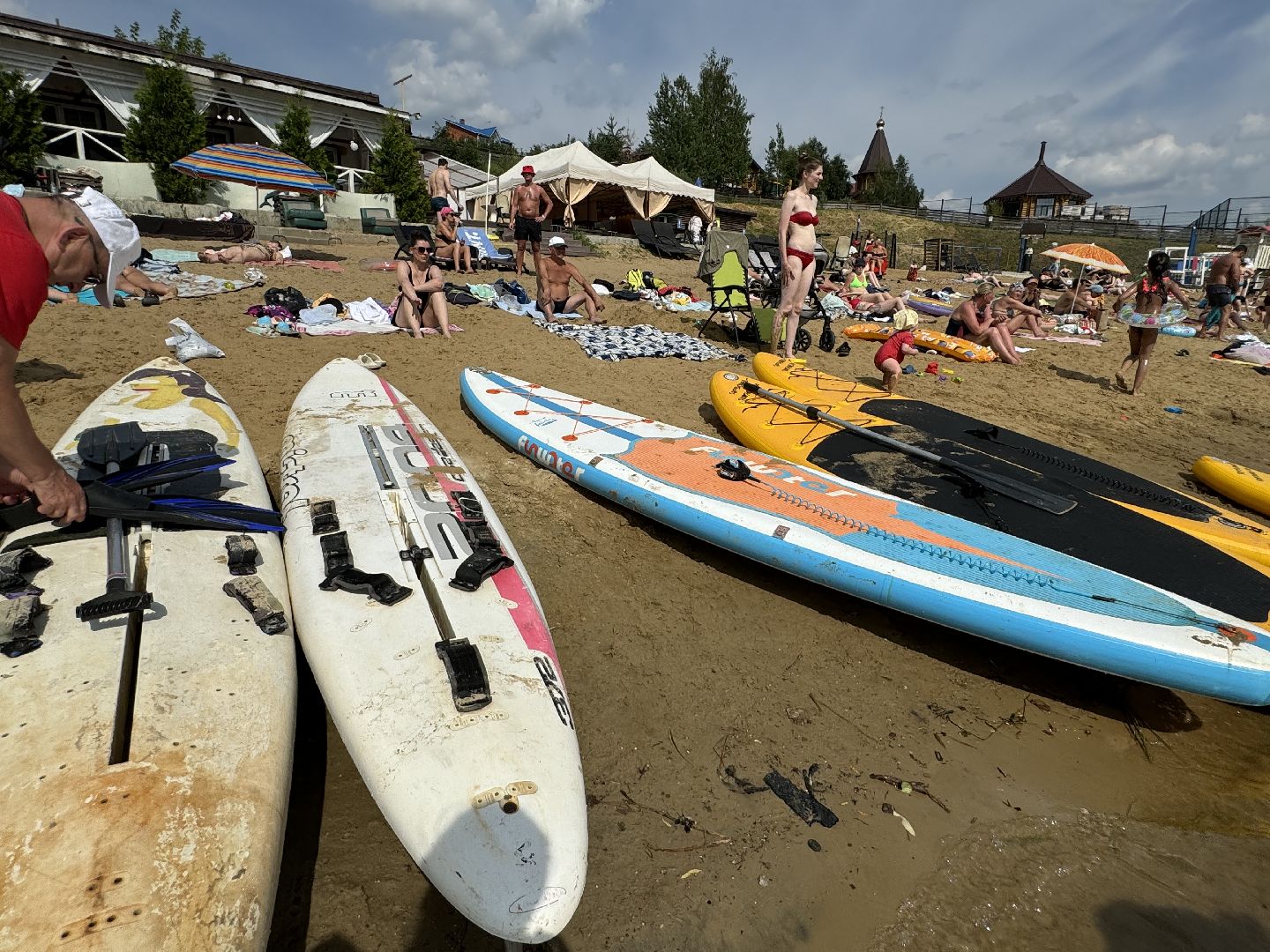 Активное долголетие, сапсерфинг, Сплав по пруду, Мамоновский пруд, Пляж Слобода Парк, Ленинский городской округ,