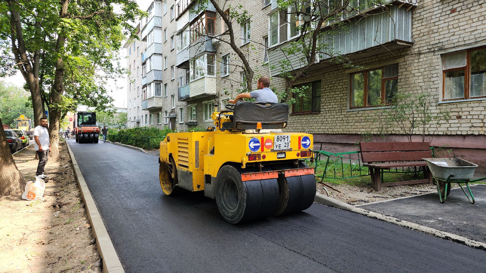благоустройство дворовых территорий, комплексное благоустройство, укладка асфальта, Старая Купавна, Богородский городской округ,