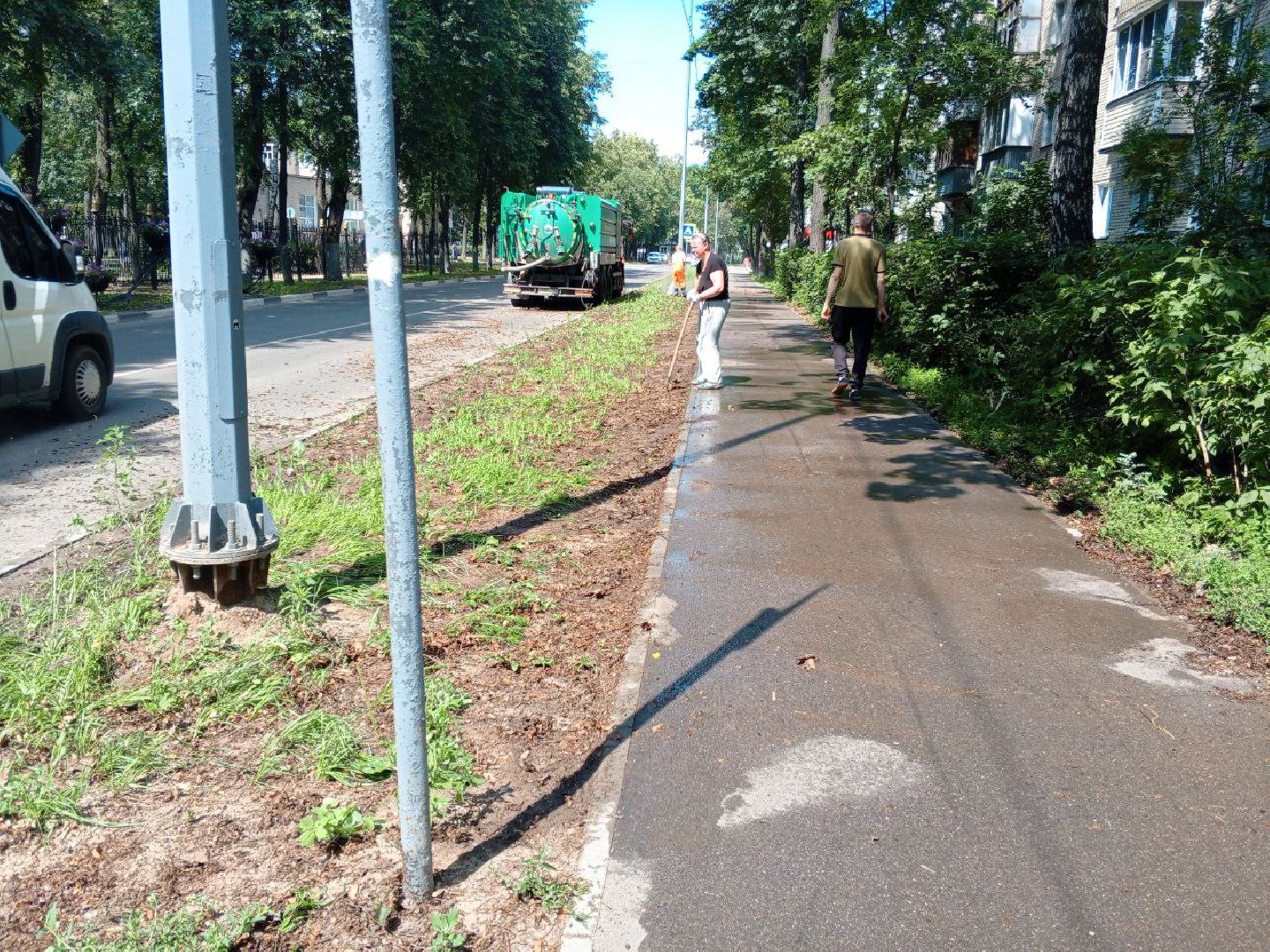 пушкино, благоустройство, газон, уборка мусора, жара, полив,