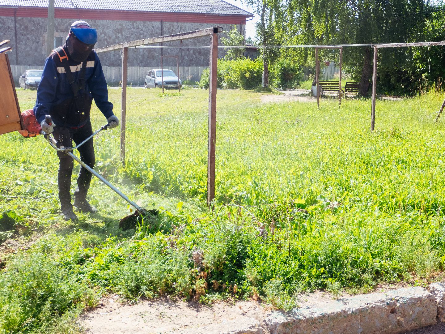 подмоксовье, покос травы, благоустройсто,