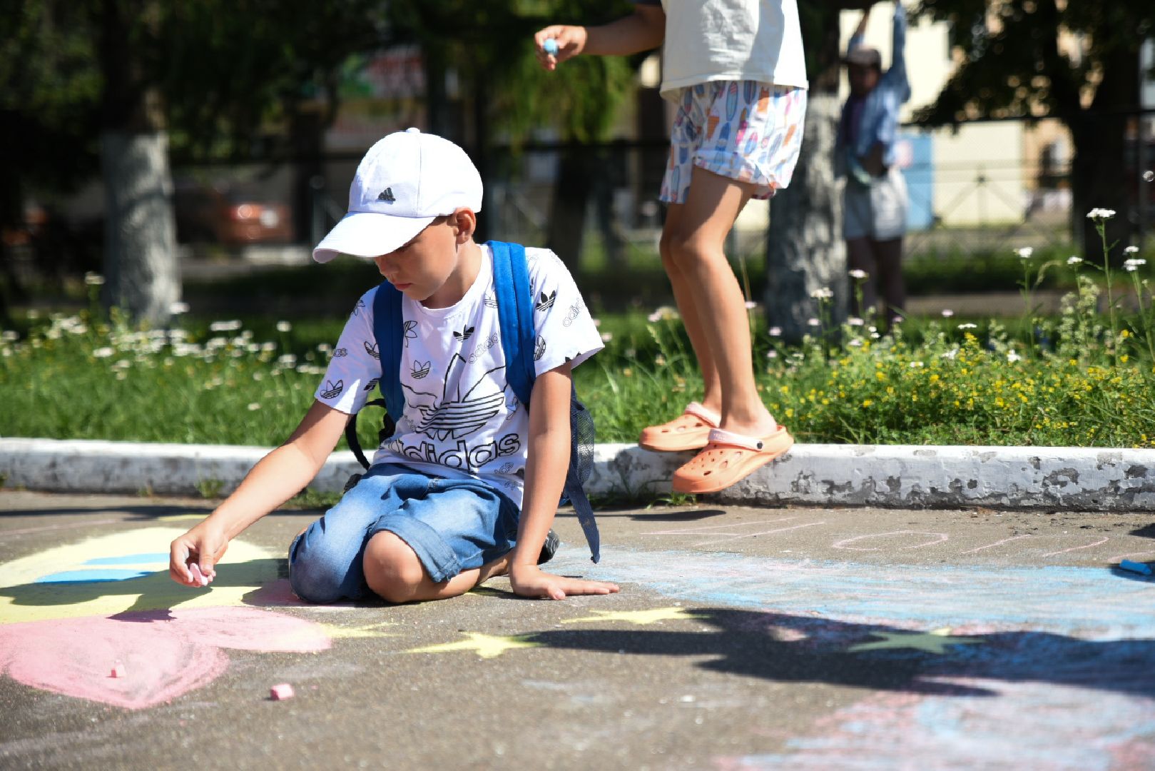 Бронницы, Лагере Радуга, Детский лагерь, Рисунок на асфальте, Дом детского творчества,