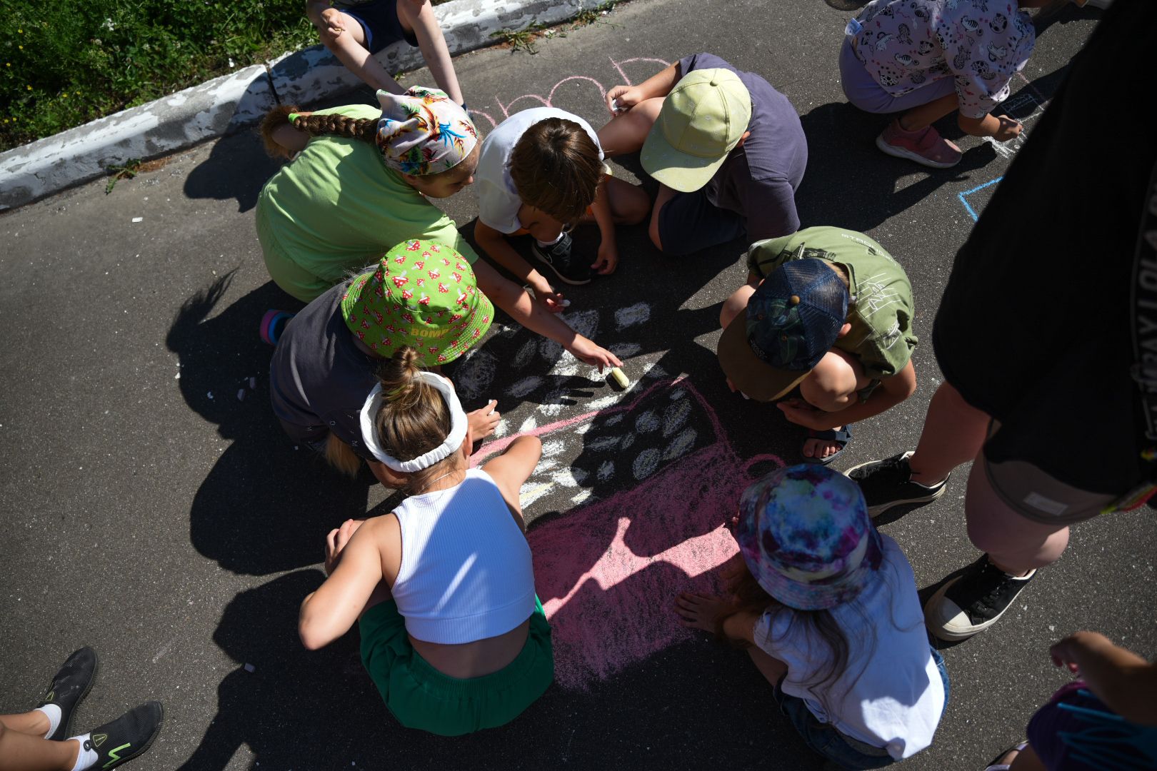 Бронницы, Лагере Радуга, Детский лагерь, Рисунок на асфальте, Дом детского творчества,