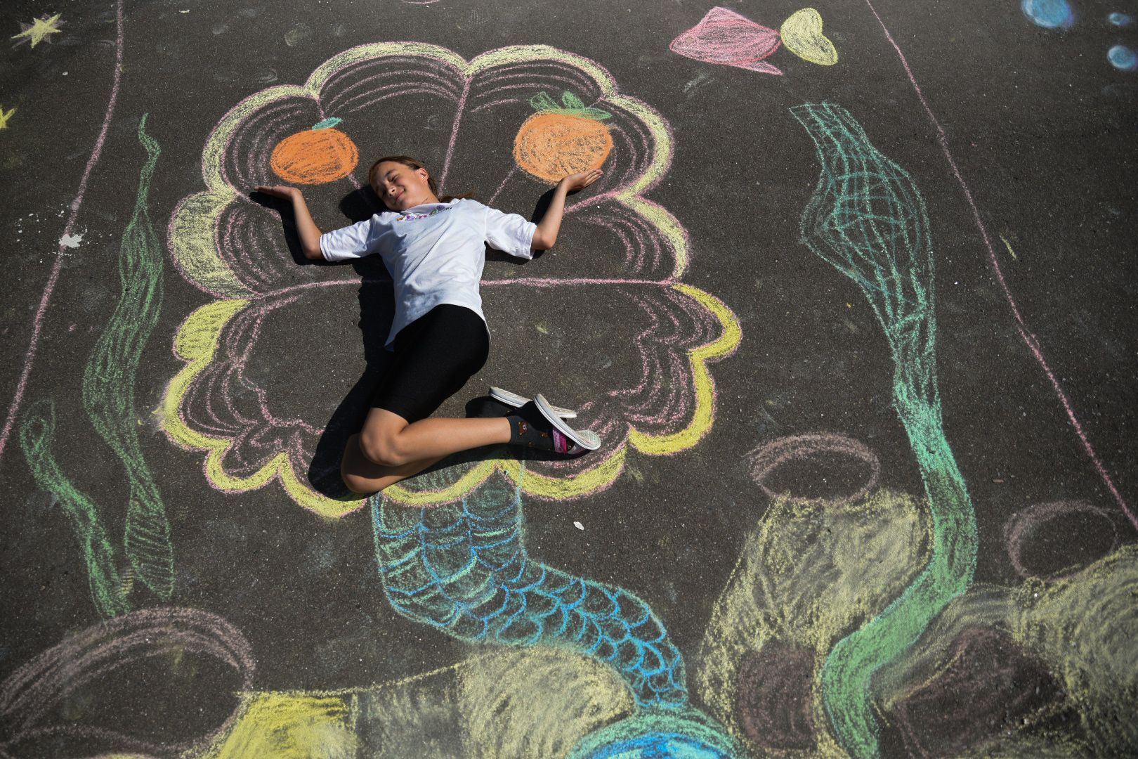 Бронницы, Лагере Радуга, Детский лагерь, Рисунок на асфальте, Дом детского творчества,