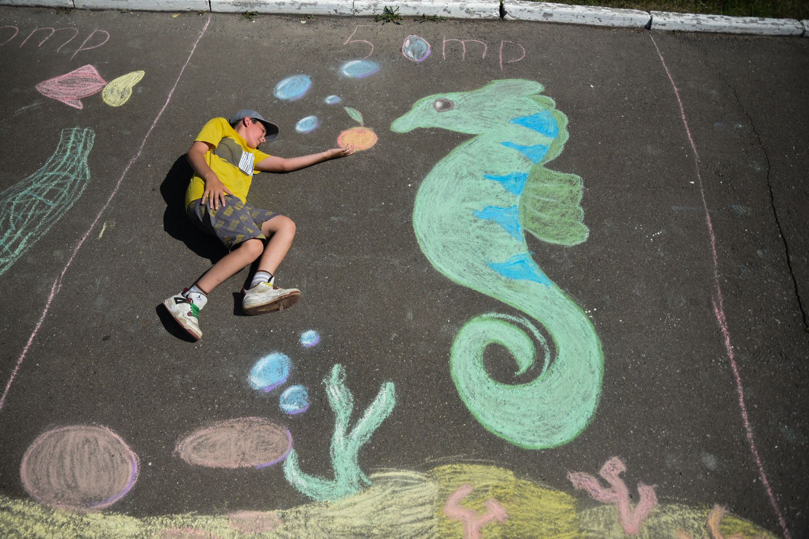 Бронницы, Лагере Радуга, Детский лагерь, Рисунок на асфальте, Дом детского творчества,