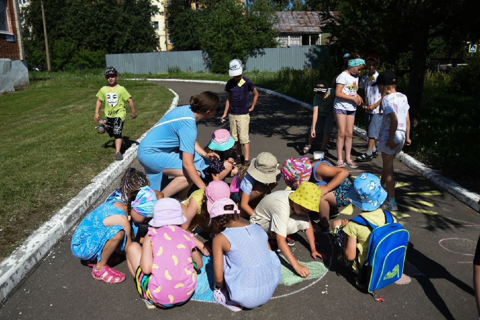 Бронницы, Лагере Радуга, Детский лагерь, Рисунок на асфальте, Дом детского творчества,